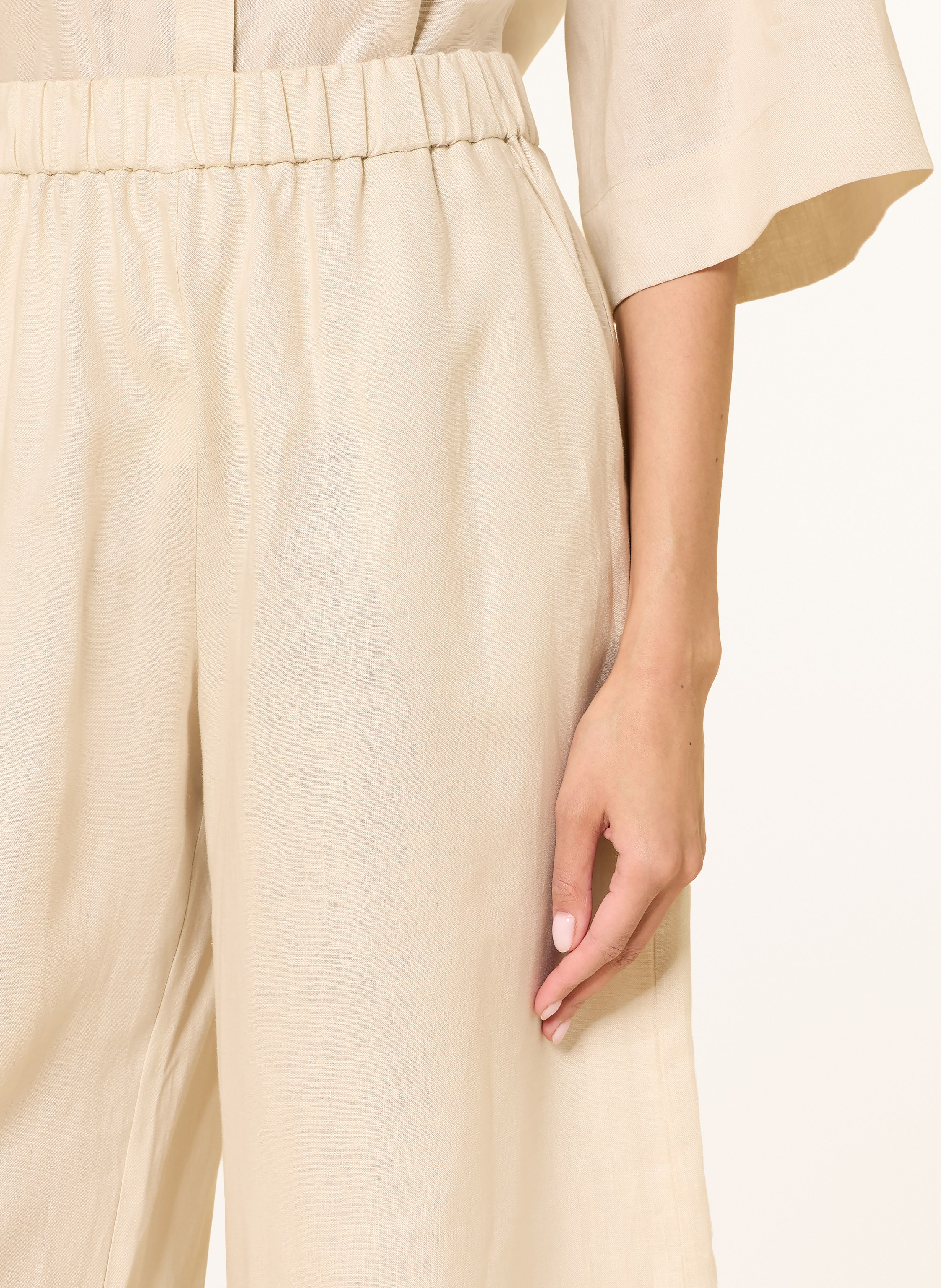 Thumbnail - Mm By Max Mara Culotte Canneti Aus Leinen beige