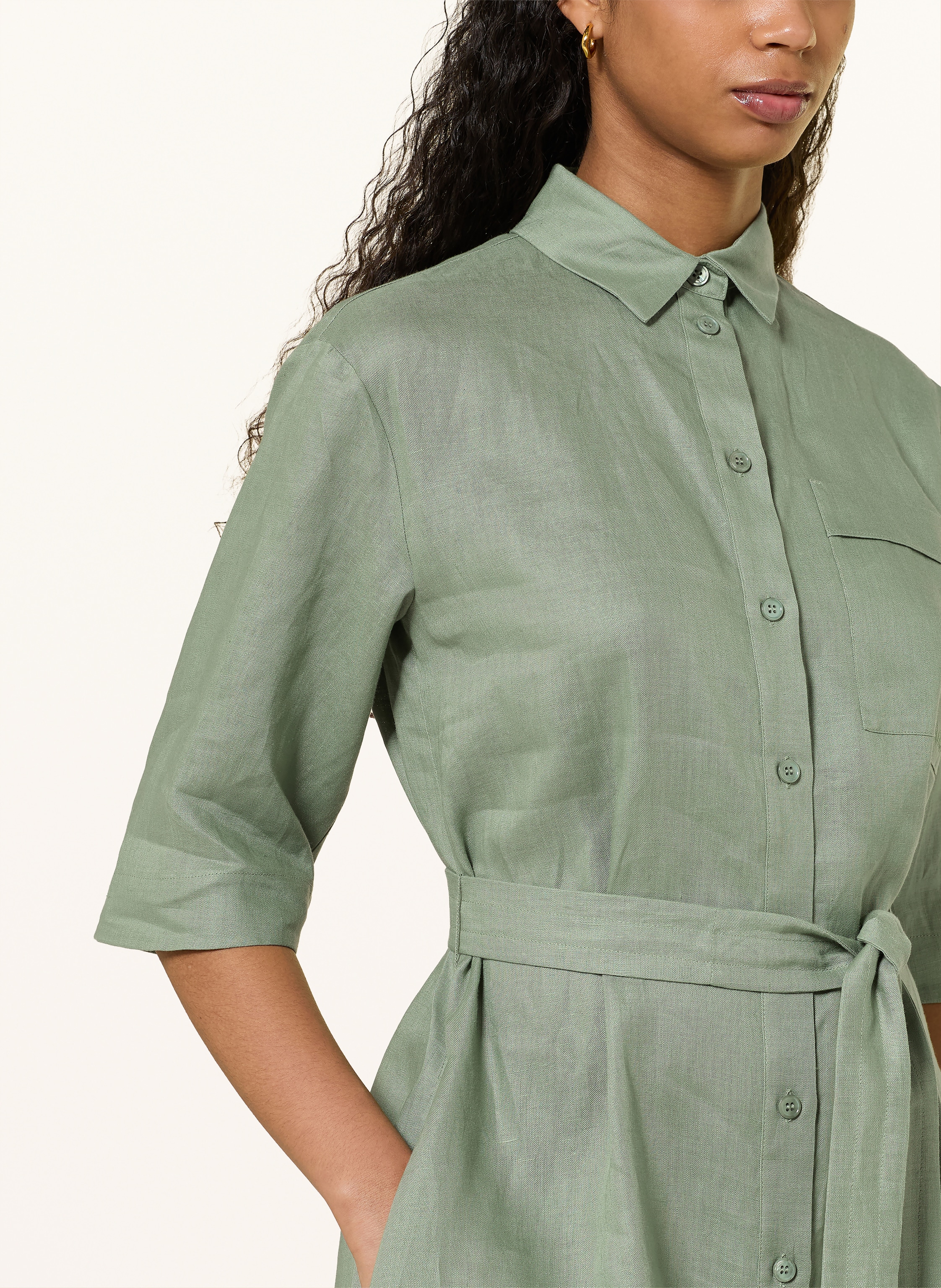 Thumbnail - Mm By Max Mara Hemdblusenkleid Tabella Aus Leinen gruen