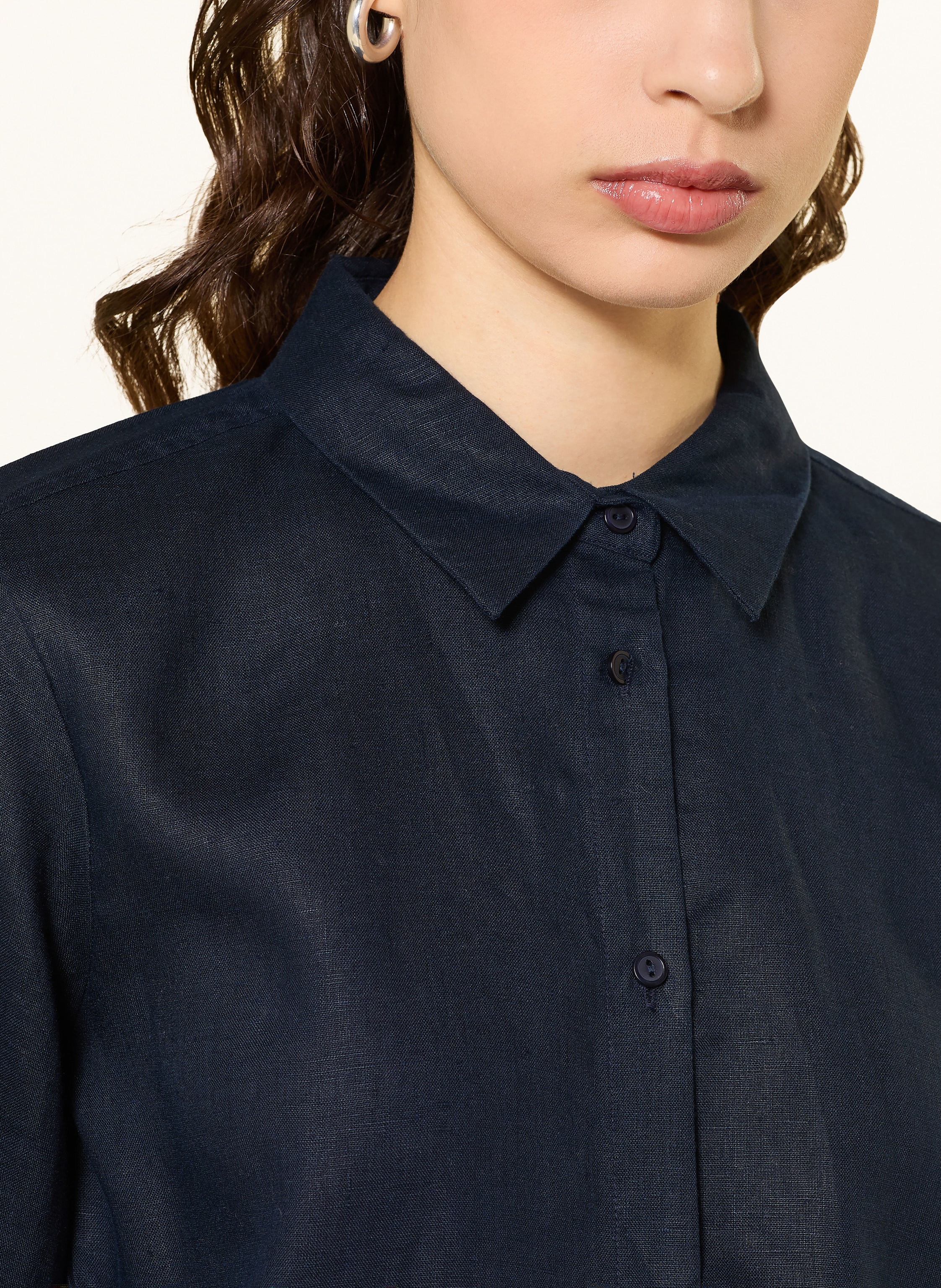 Thumbnail - Lilienfels Hemdbluse Aus Leinen Mit 3/4-Arm blau