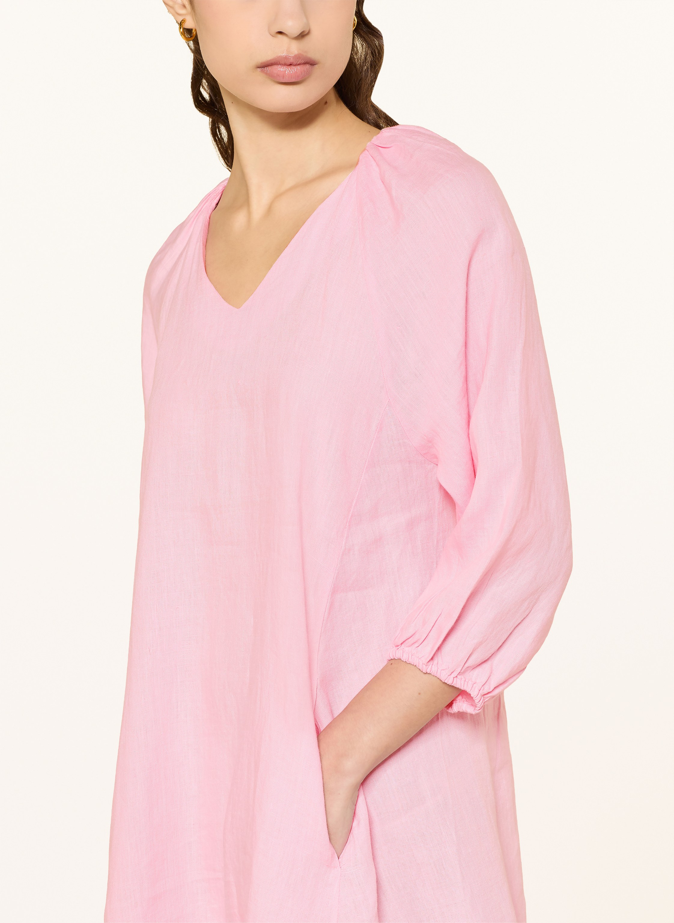 Thumbnail - Lilienfels Leinenkleid Mit 3/4-Arm rosa