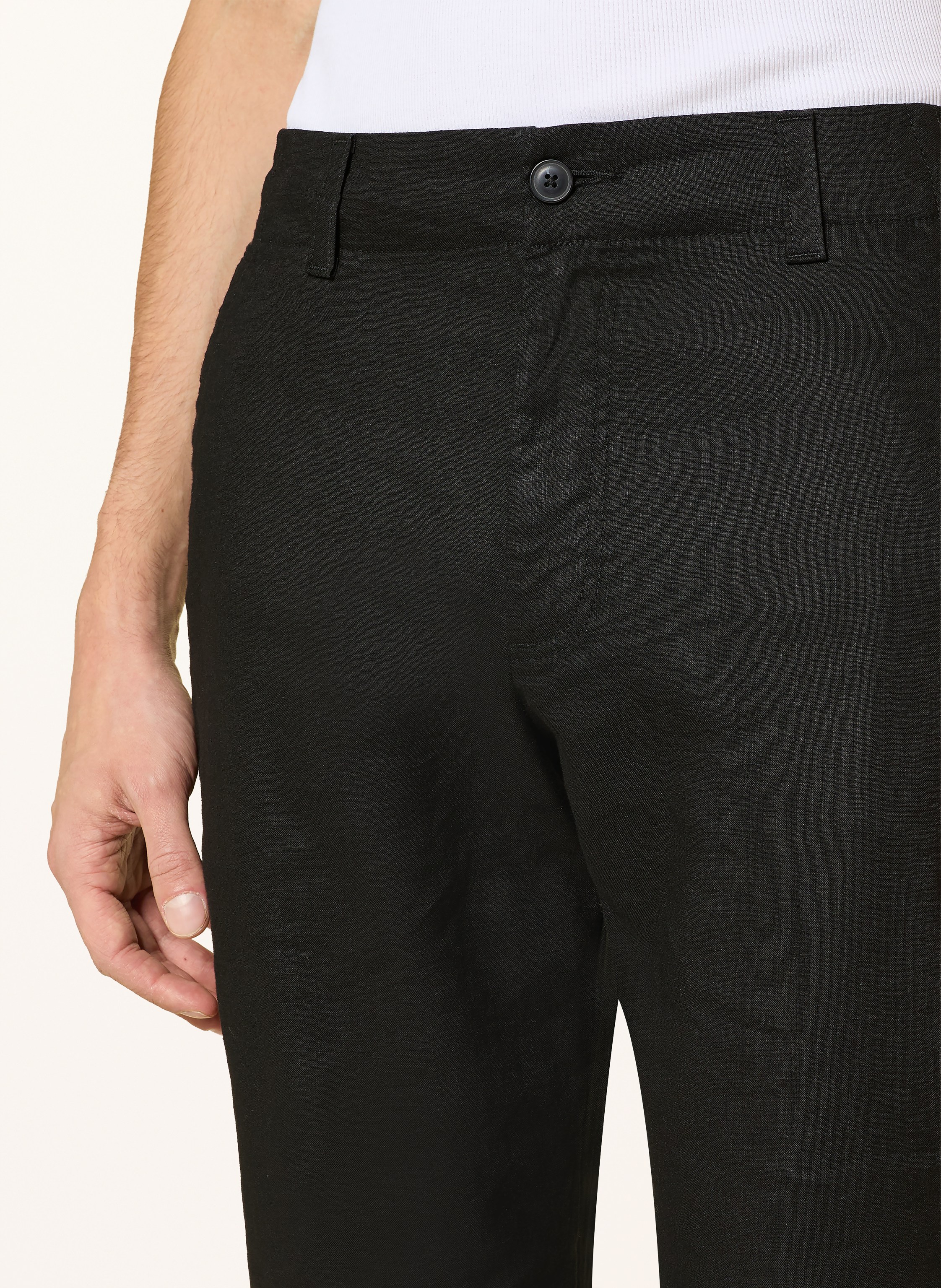 Thumbnail - Boss Leinenchino Sanderson Regular Fit schwarz