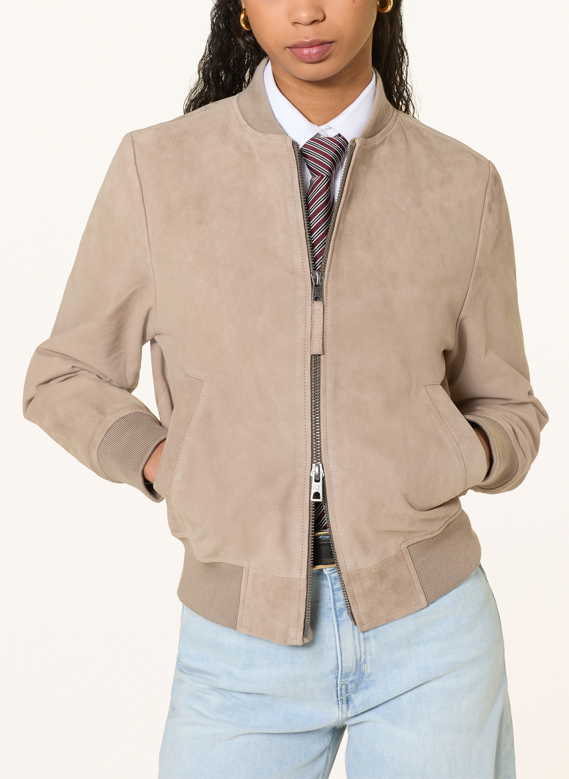 Thumbnail - Iq Studio Lederblouson beige