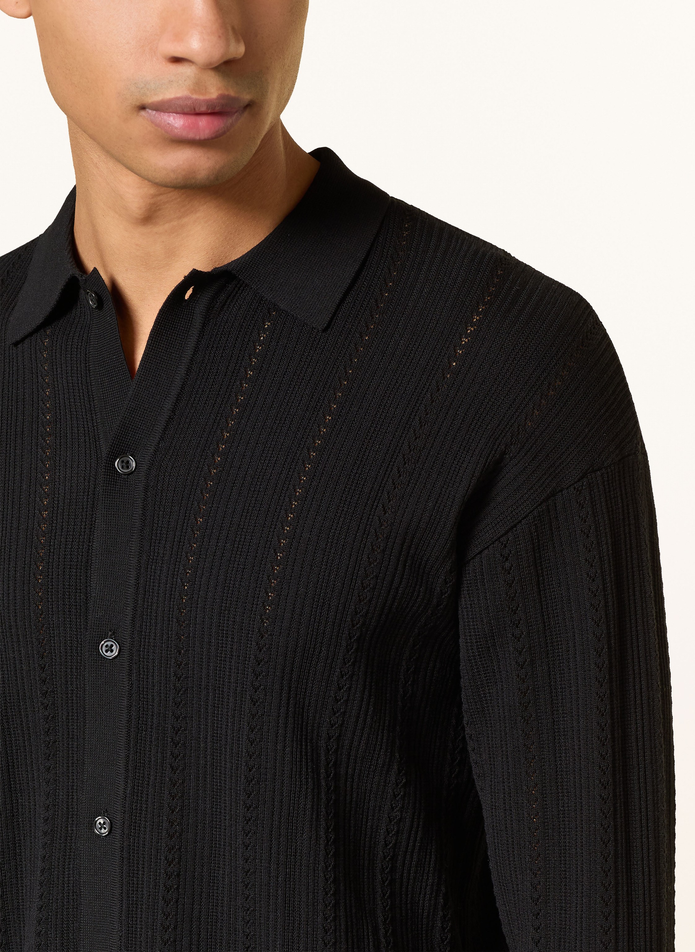 Thumbnail - Drykorn Strickhemd Emilias Regular Fit schwarz