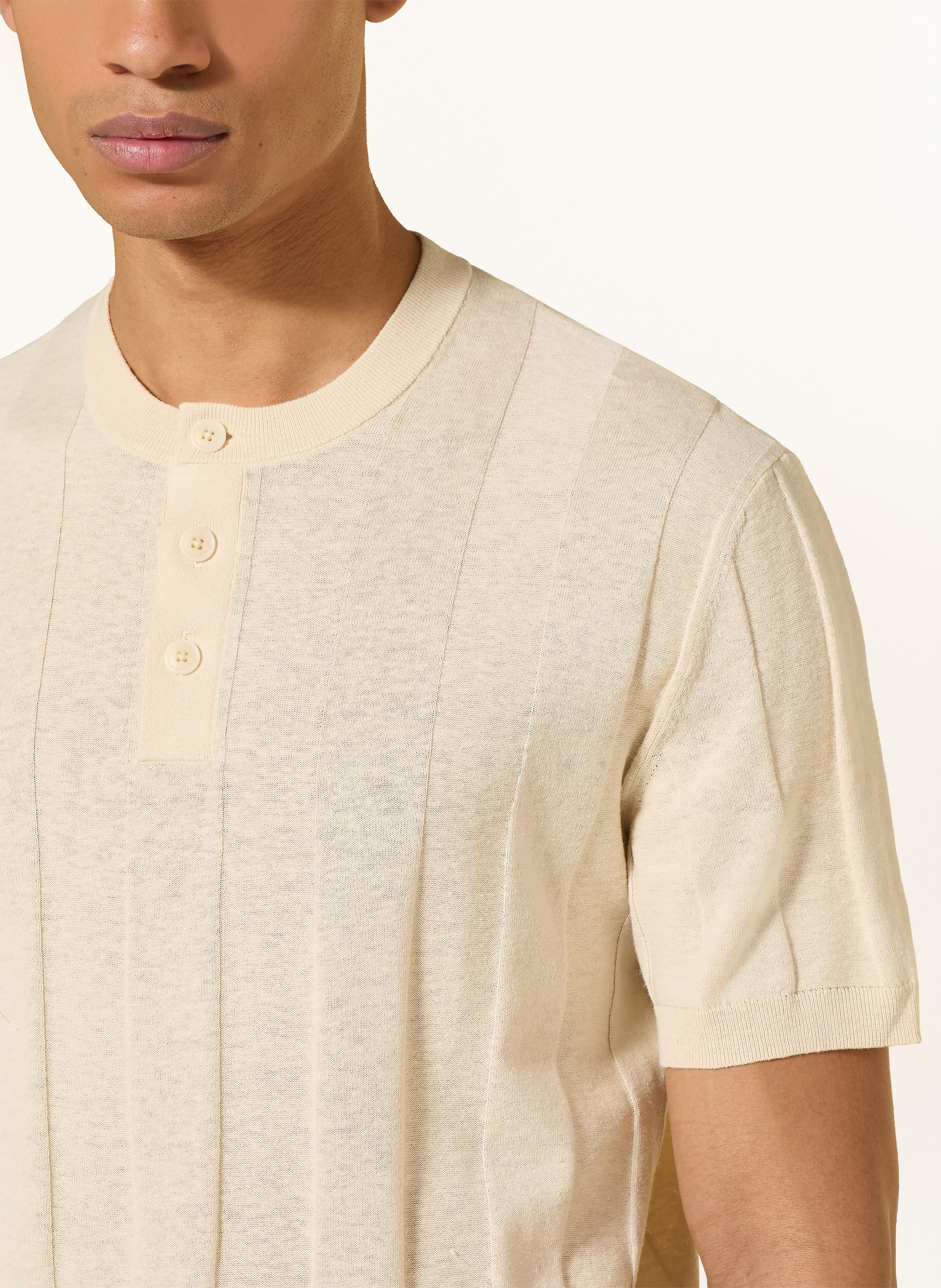 Thumbnail - Drykorn Strickshirt Freeko Mit Leinen beige