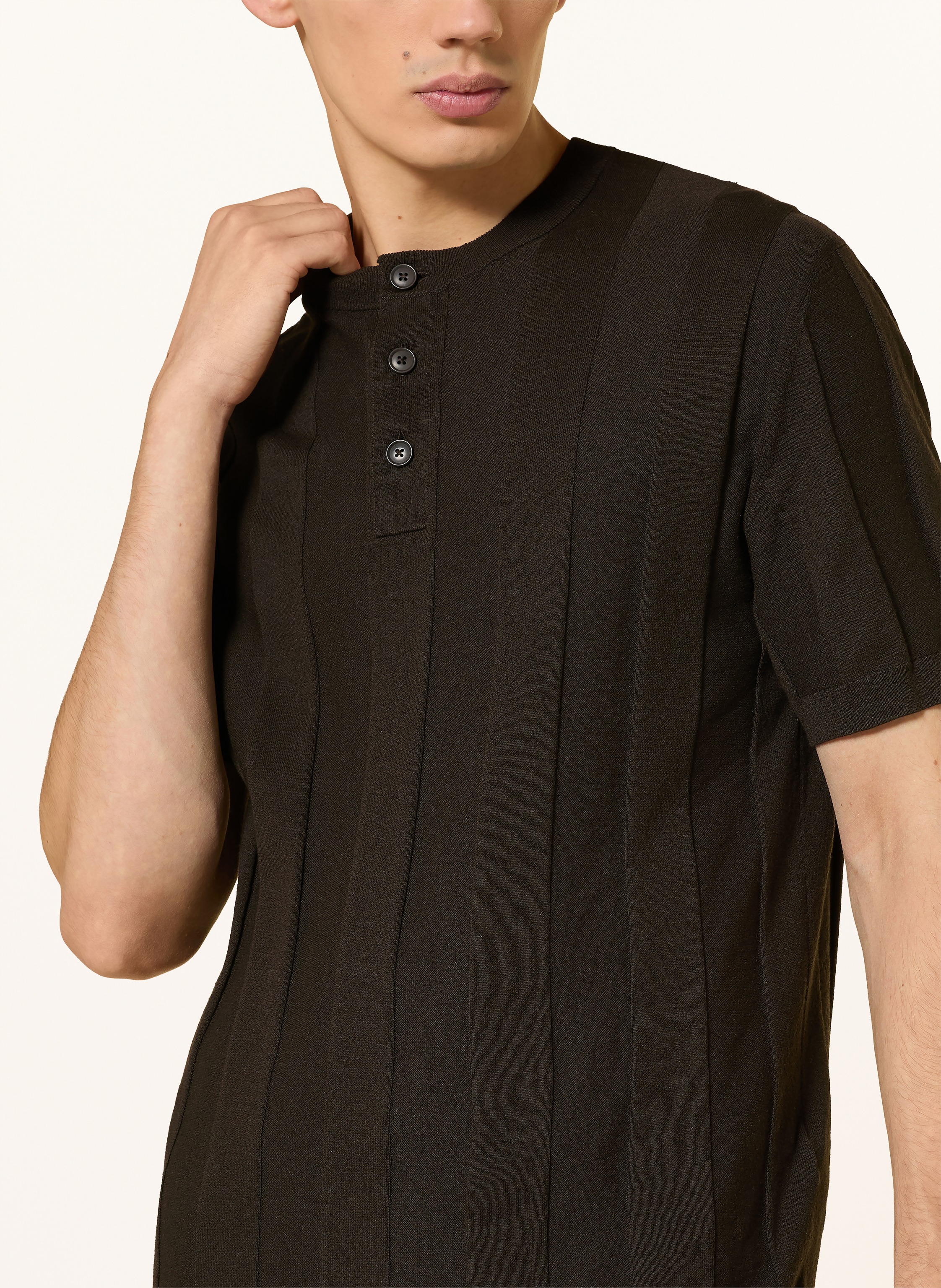 Thumbnail - Drykorn Strickshirt Freeko Mit Leinen braun