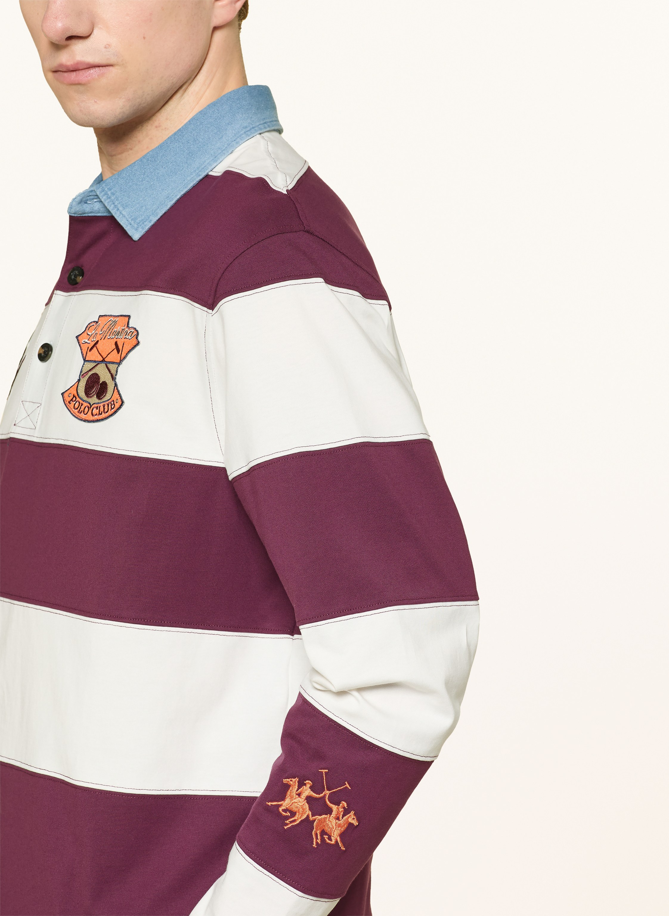 Thumbnail - La Martina Rugbyshirt rot