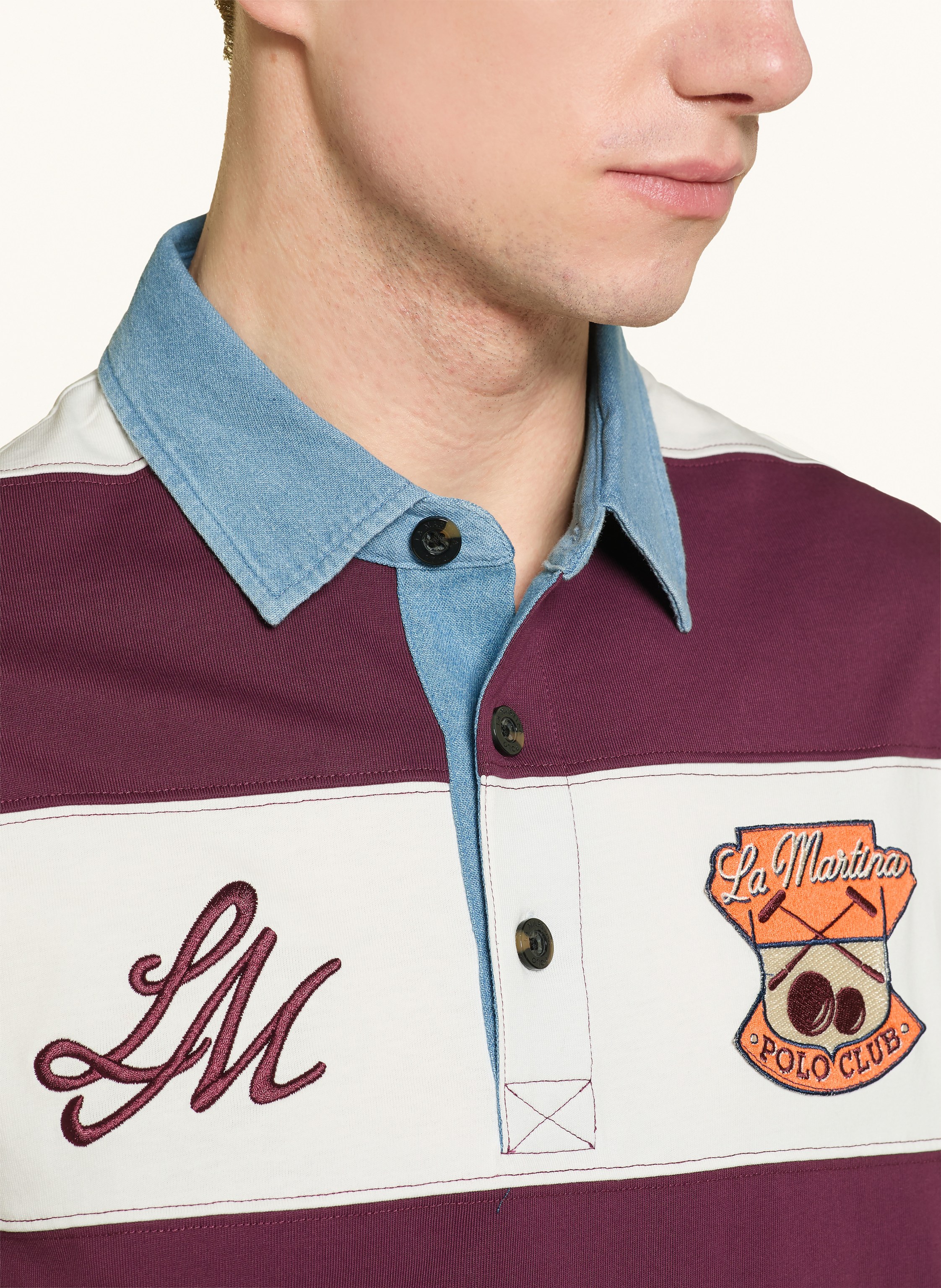 Thumbnail - La Martina Rugbyshirt rot