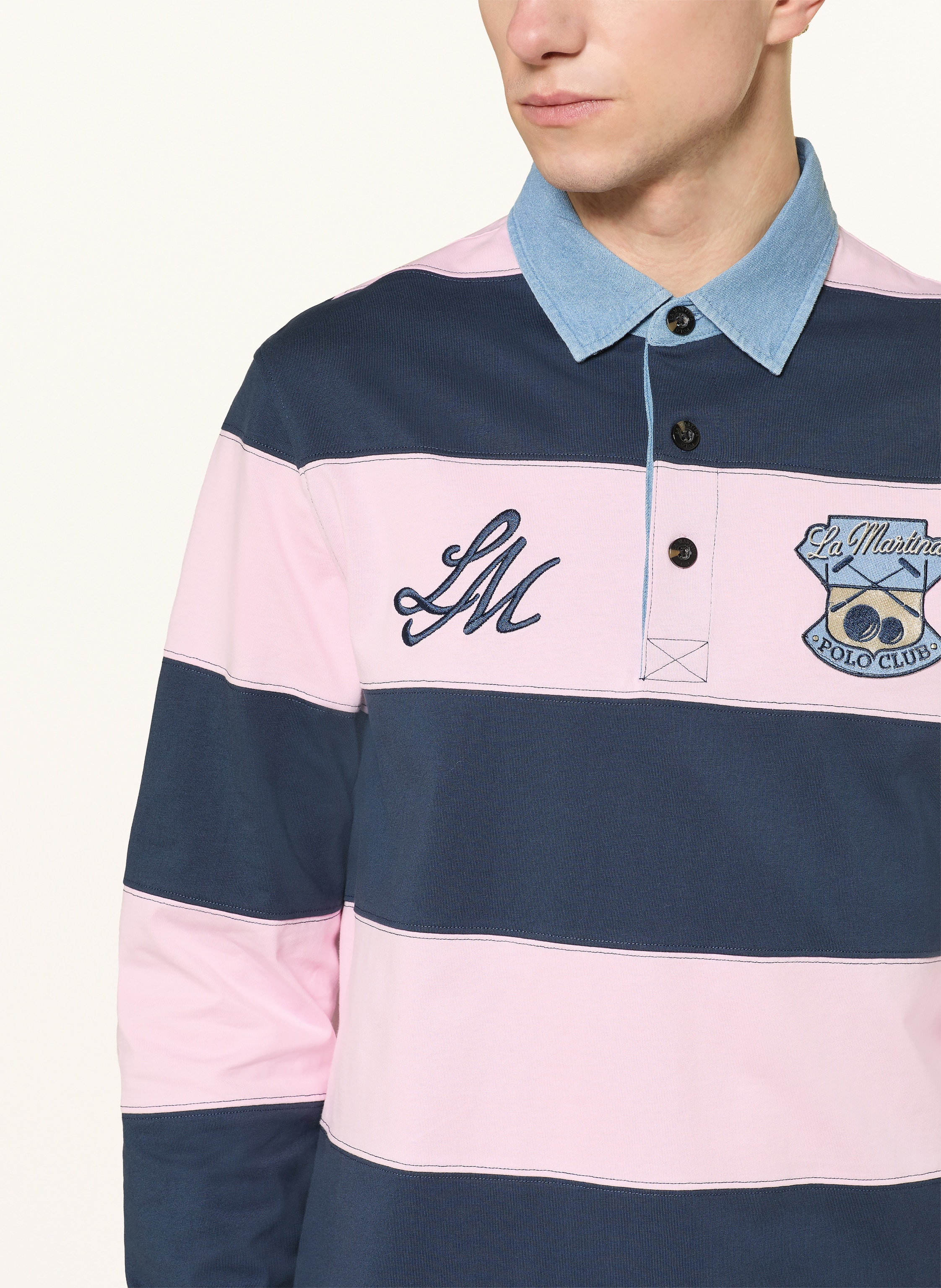 Thumbnail - La Martina Rugbyshirt rosa