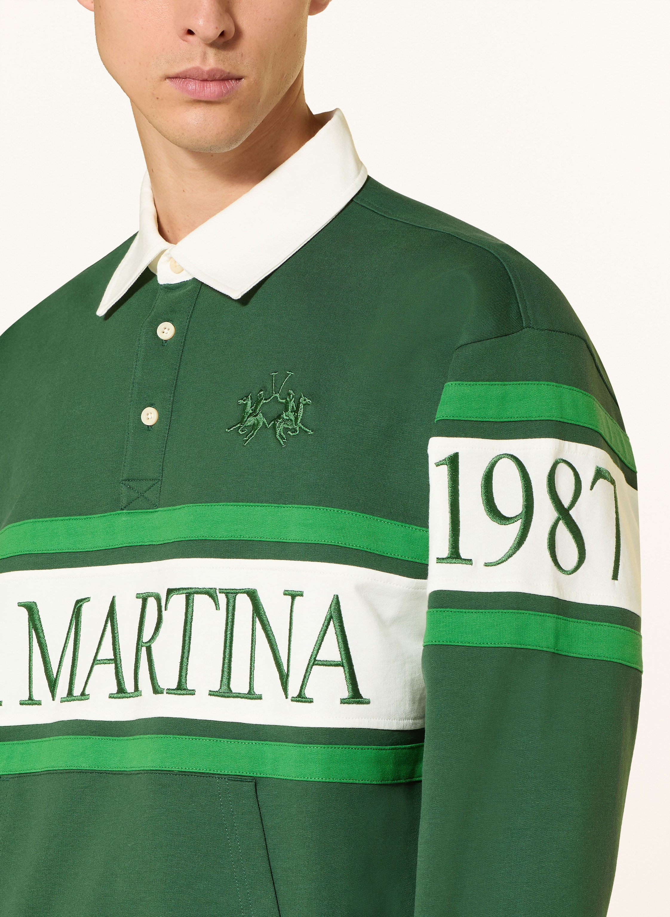 Thumbnail - La Martina Rugbyshirt gruen