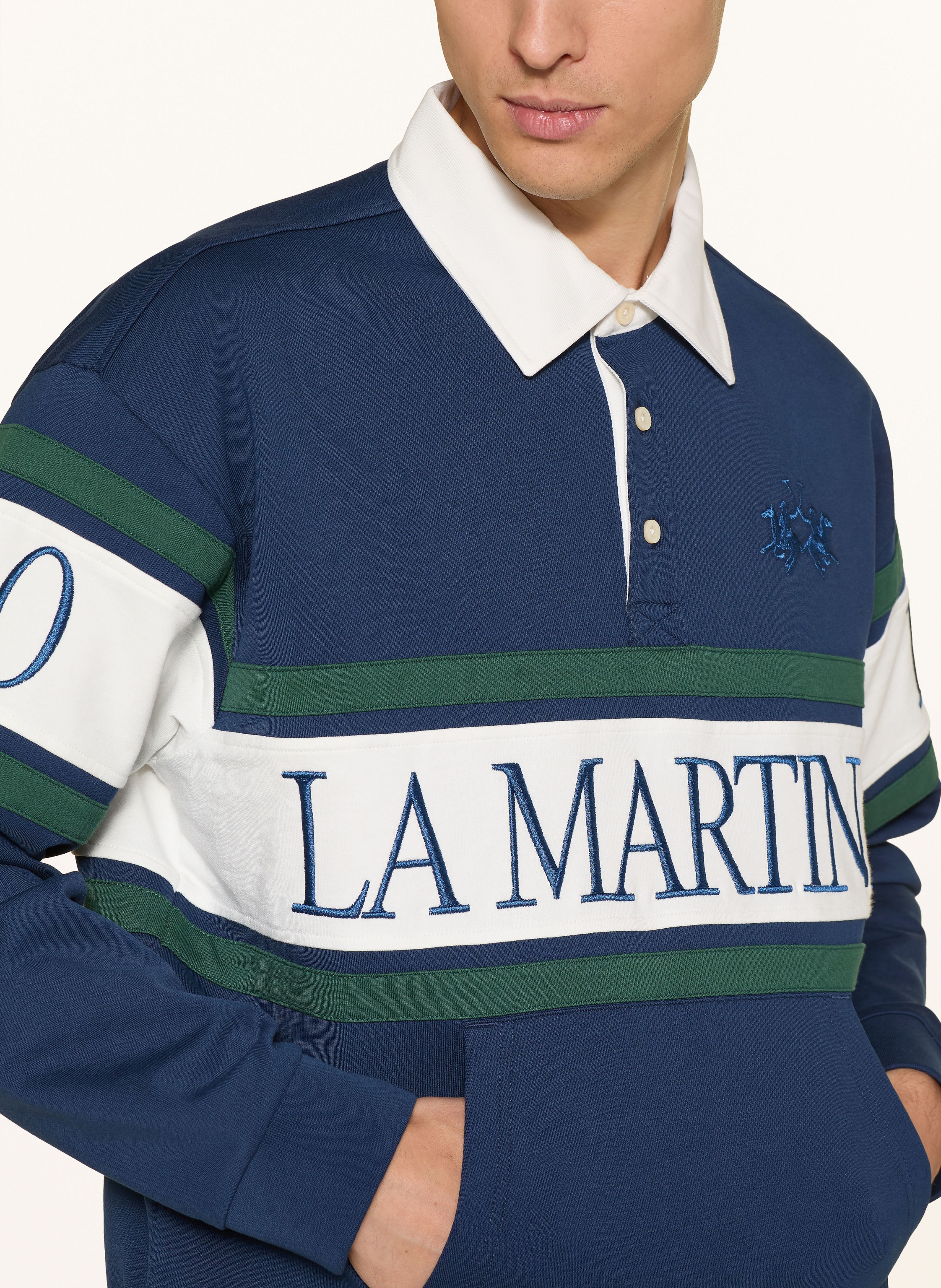 Thumbnail - La Martina Rugbyshirt blau