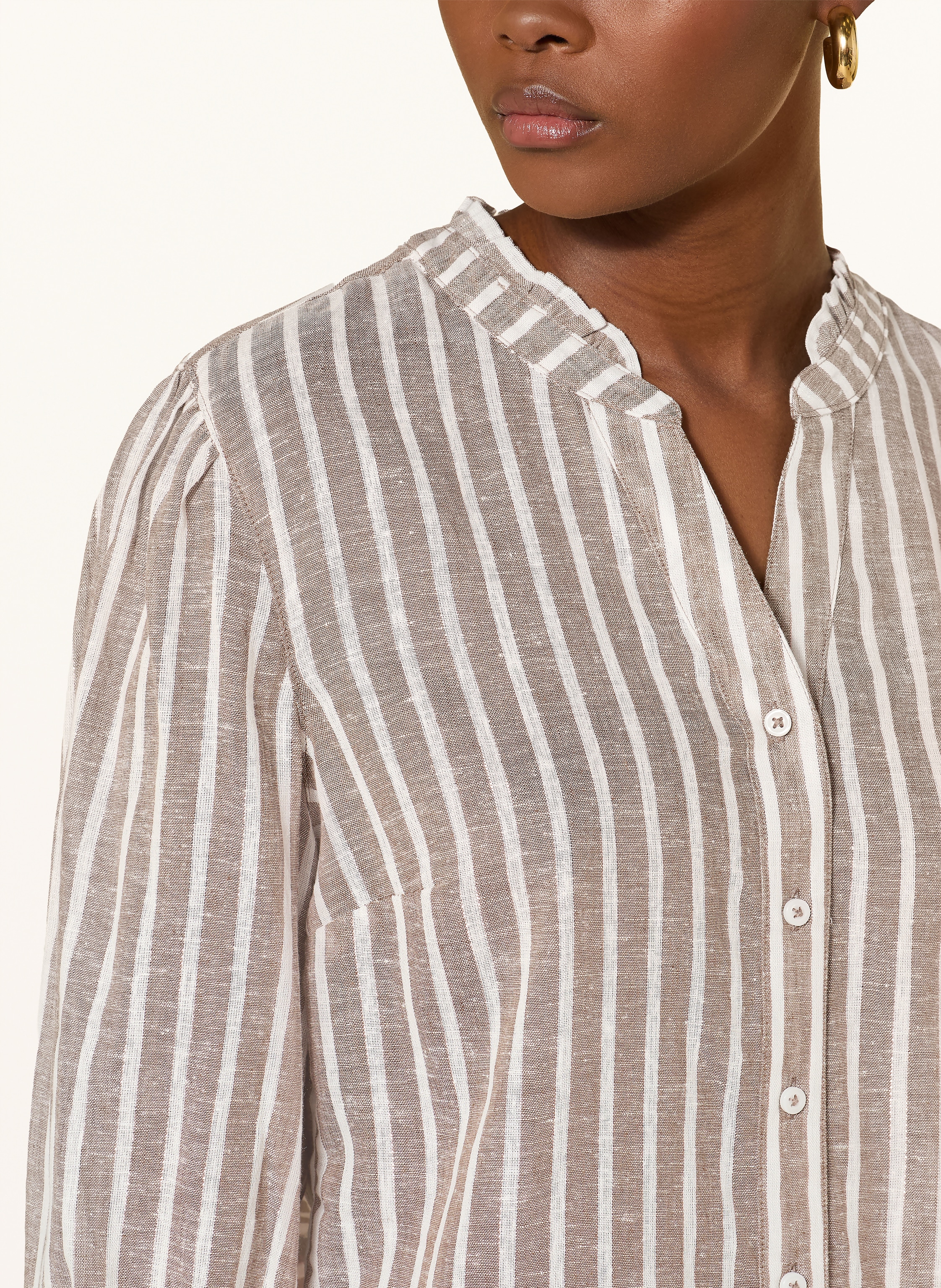 Thumbnail - Brax Bluse Violet Mit Leinen Und Glitzergarn beige