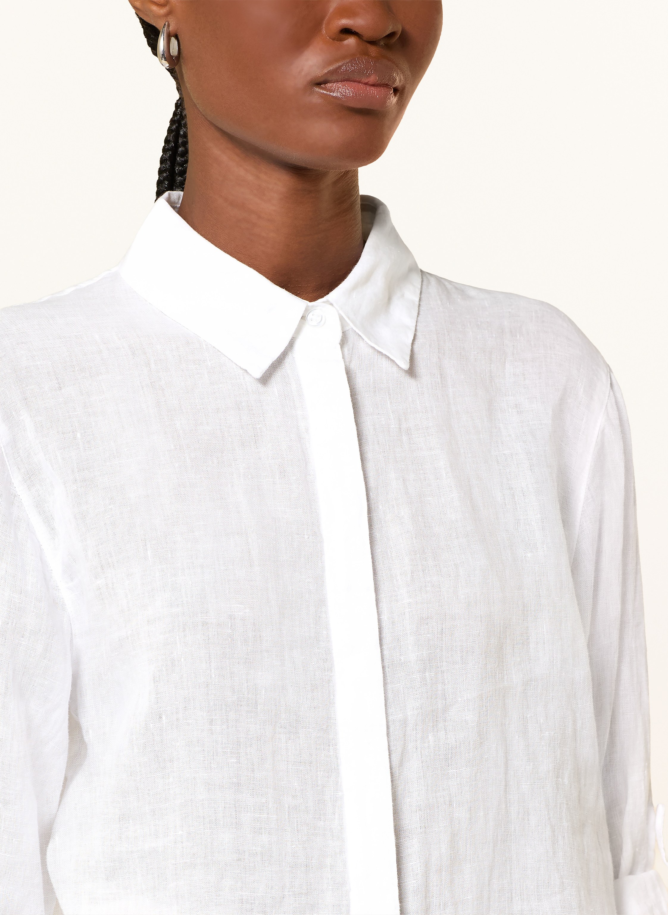 Thumbnail - Brax Hemdbluse Vicki Aus Leinen Mit 3/4-Arm weiss