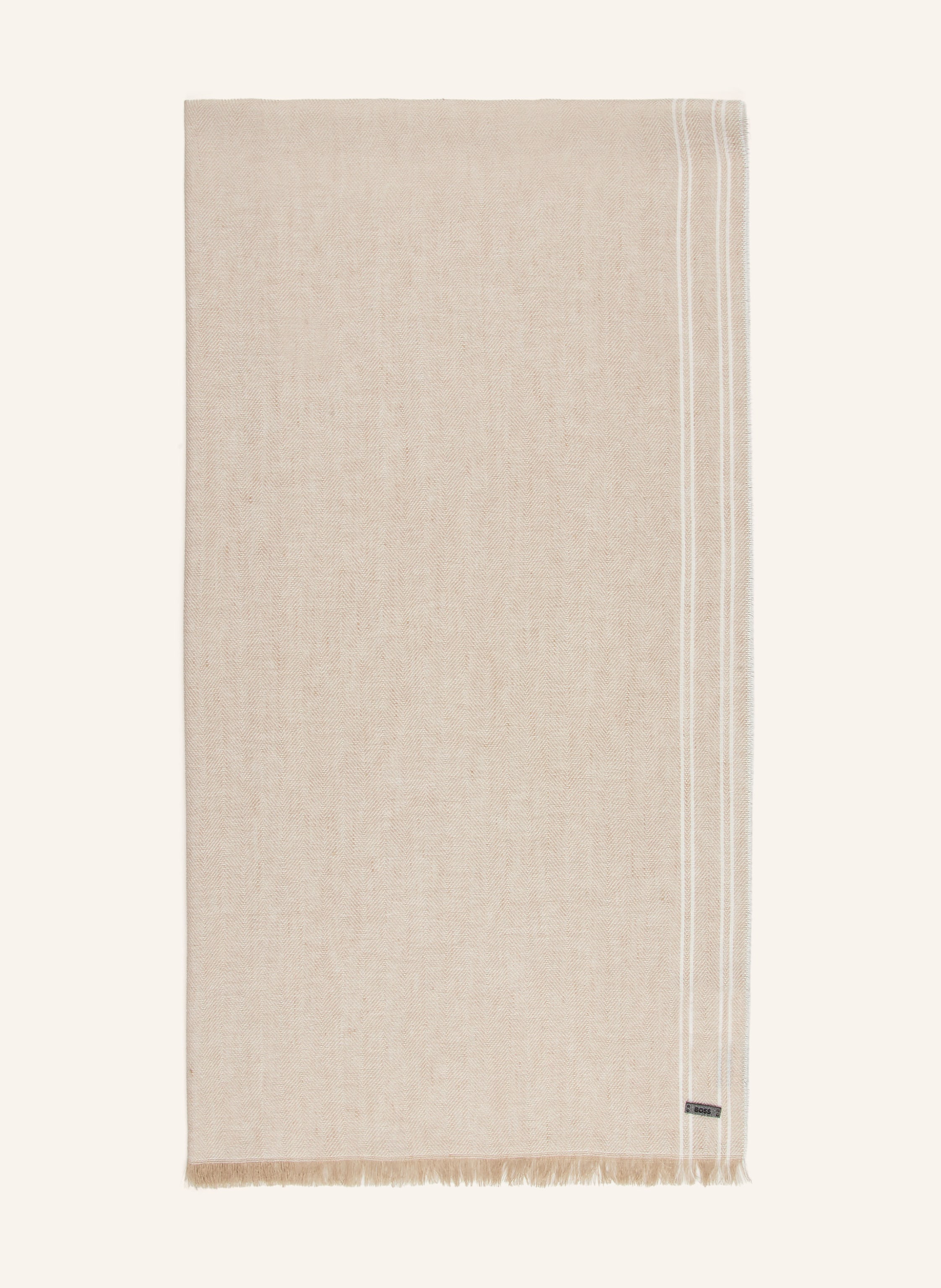 Boss Boss Schal Oscaar Mit Leinen beige in HELLBRAUN / CREME