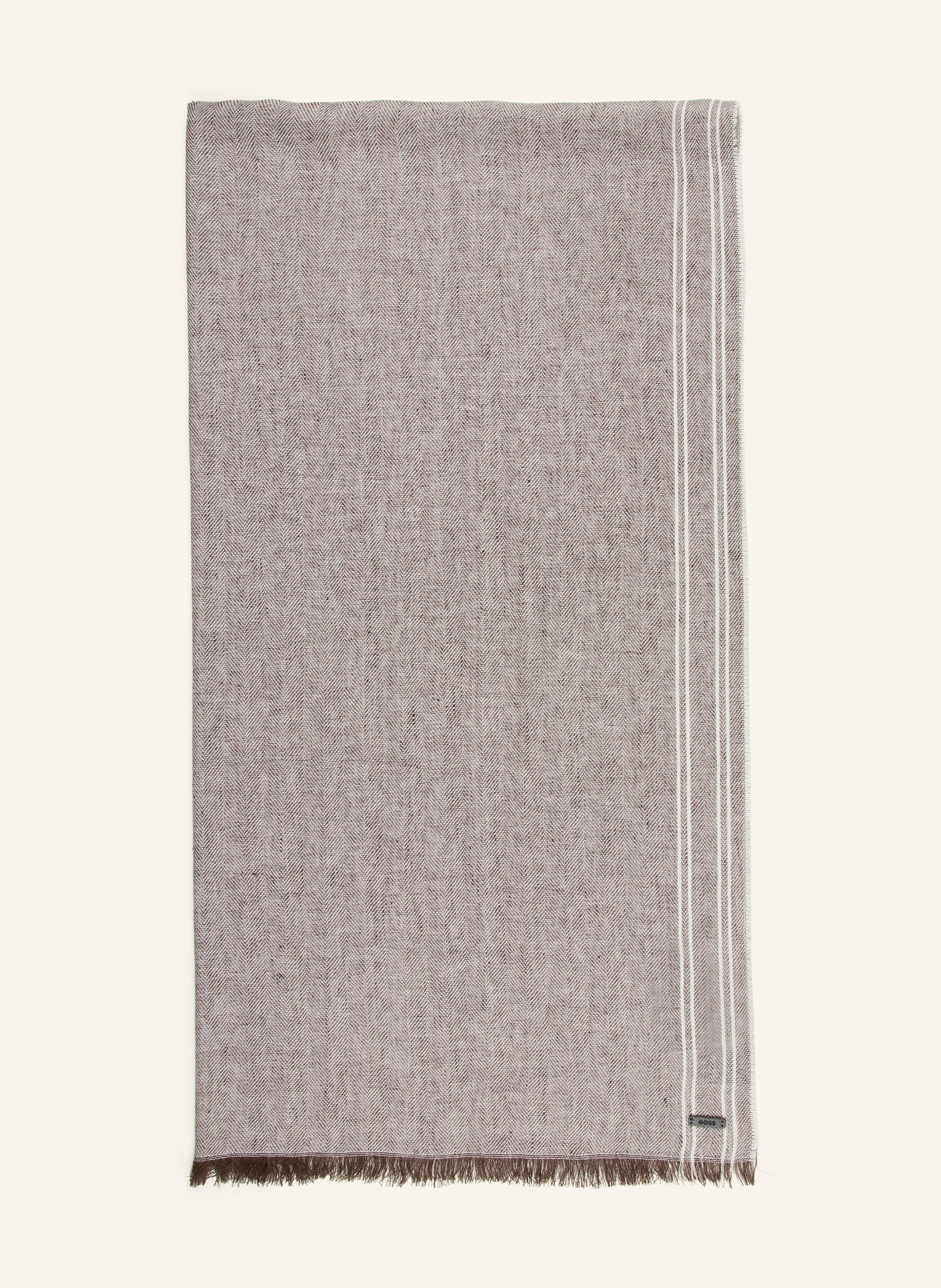 Boss Boss Schal Oscaar Mit Leinen braun in CREME / TAUPE