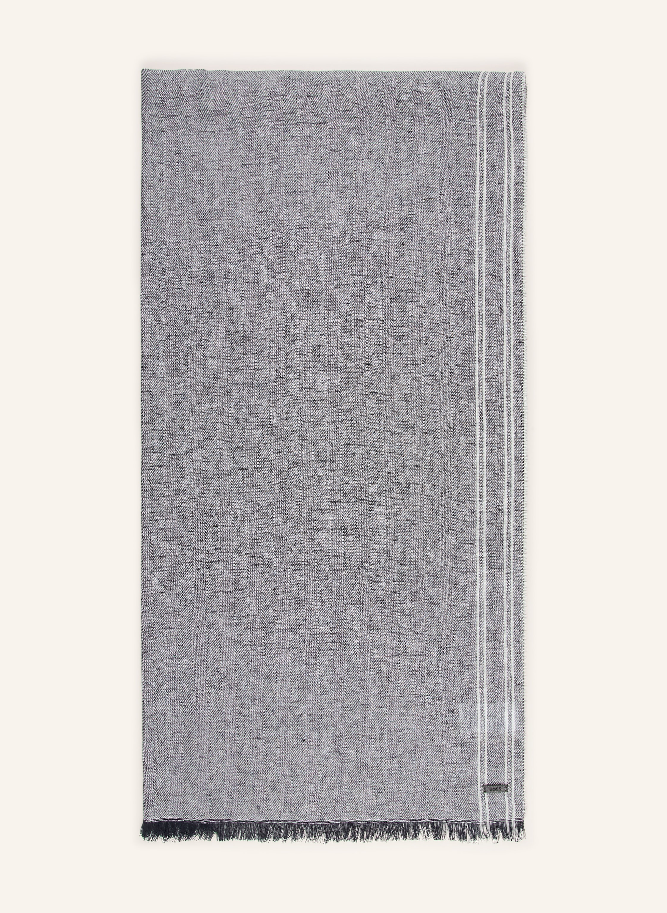 Boss Boss Schal Oscaar Mit Leinen blau in SCHWARZ / CREME