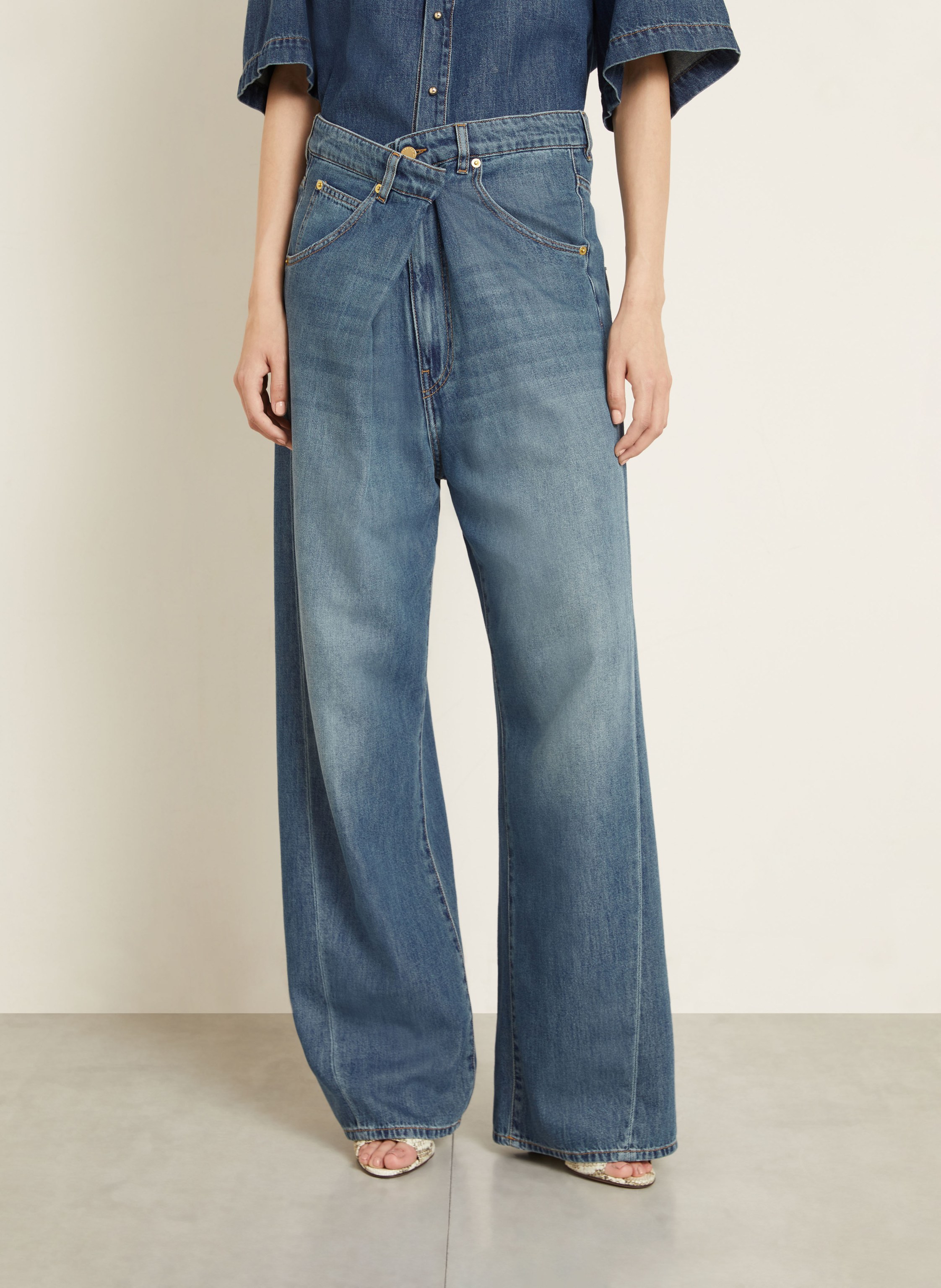 Thumbnail - Darkpark Wide Leg Jeans Ines blau