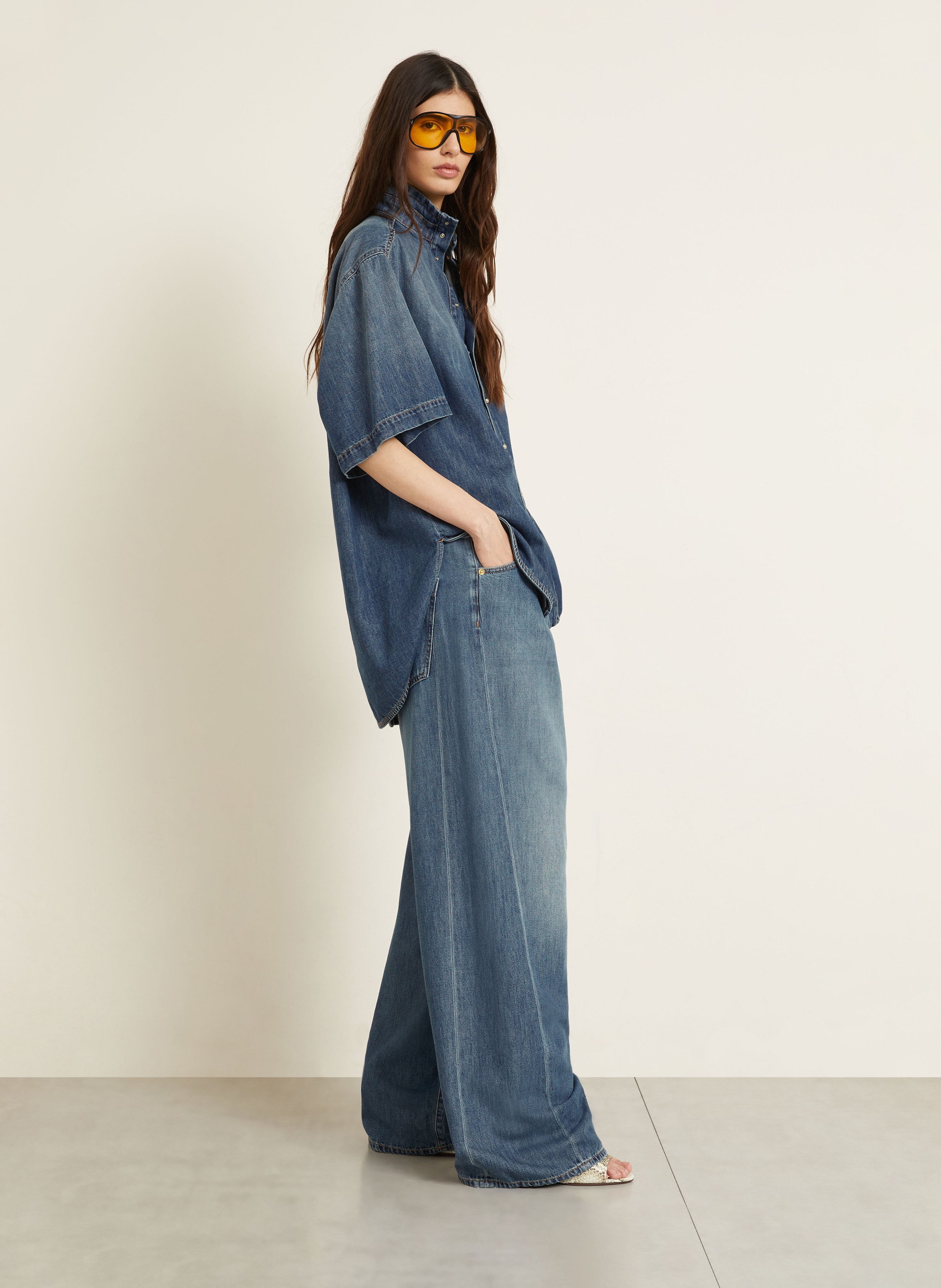 Thumbnail - Darkpark Wide Leg Jeans Ines blau