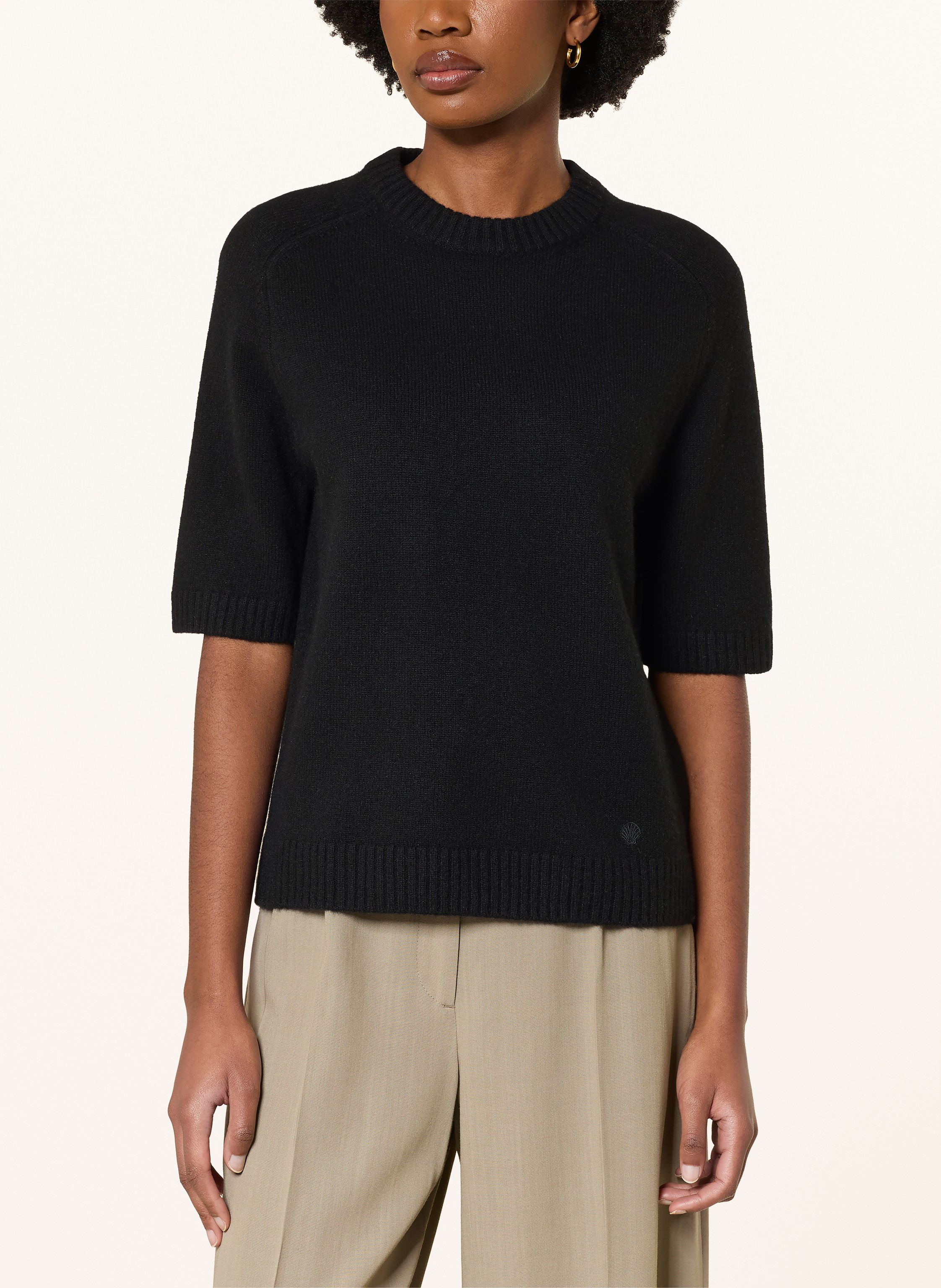 Thumbnail - Loulou De Saison Strickshirt Dara Aus Cashmere schwarz