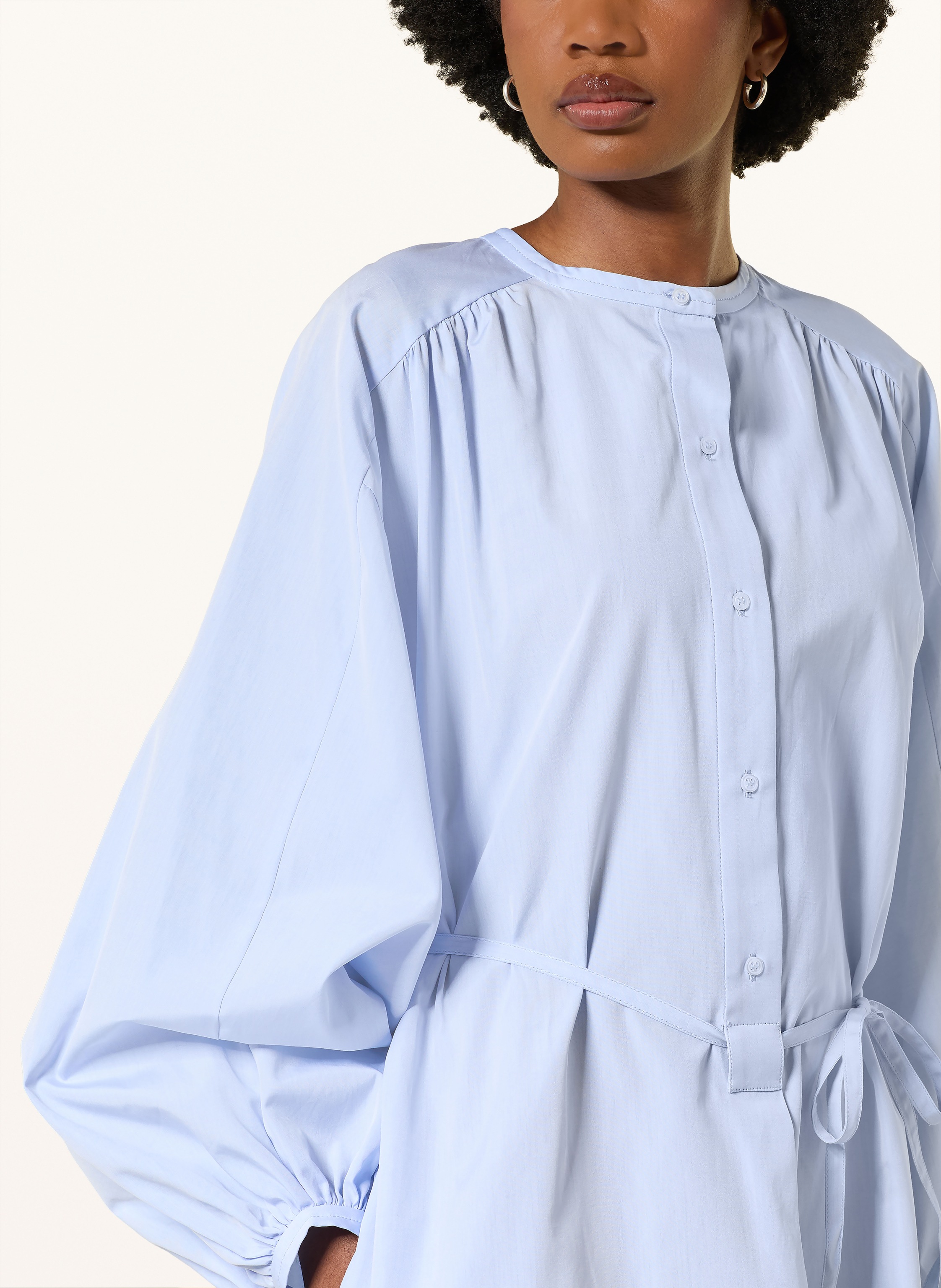 Thumbnail - Loulou De Saison Hemdblusenkleid Vitti blau