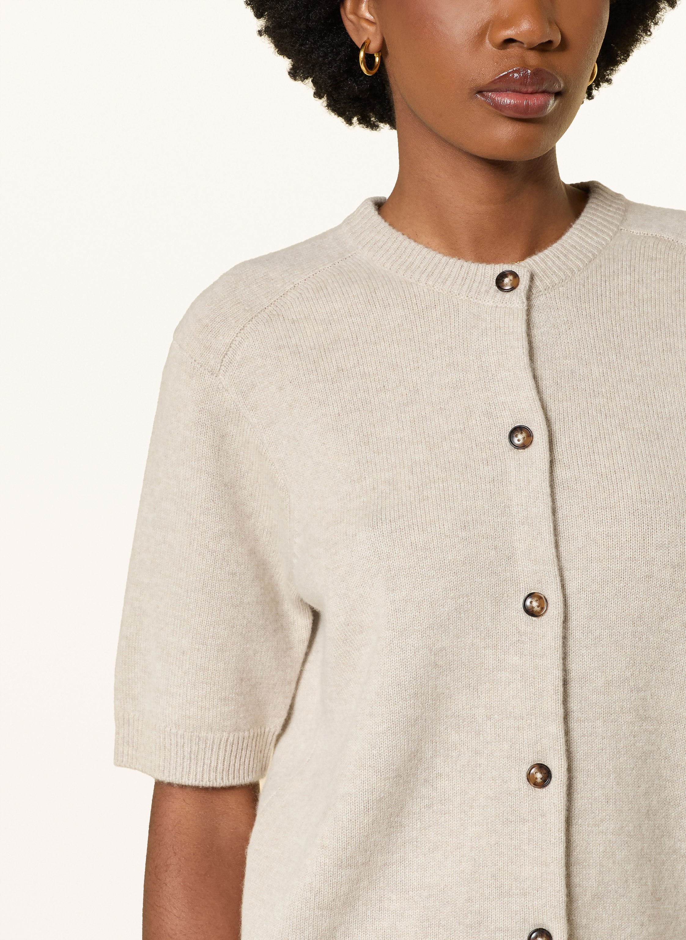 Thumbnail - Loulou De Saison Strickjacke Jodi Aus Cashmere beige