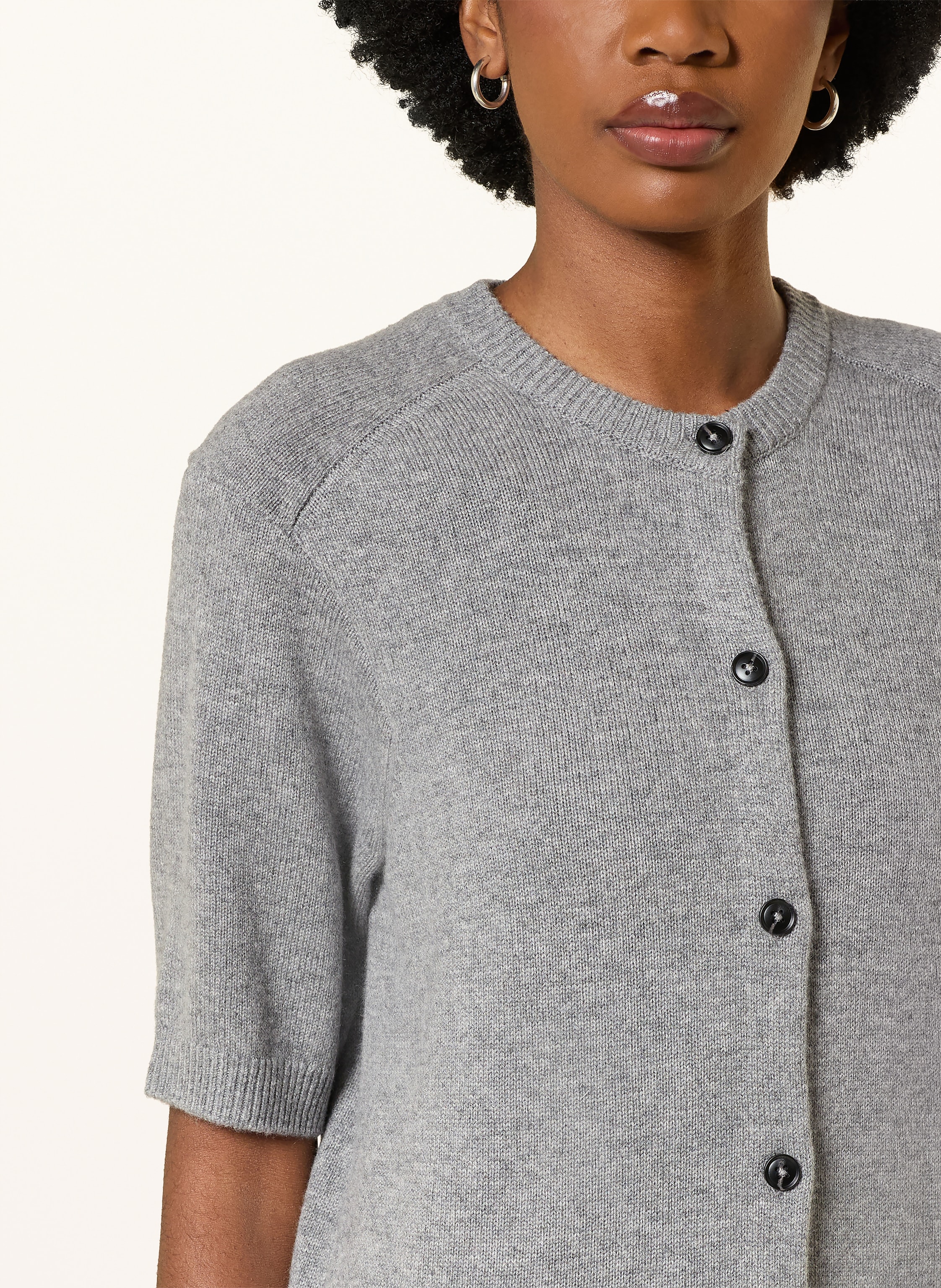 Thumbnail - Loulou De Saison Strickjacke Jodi Aus Cashmere grau