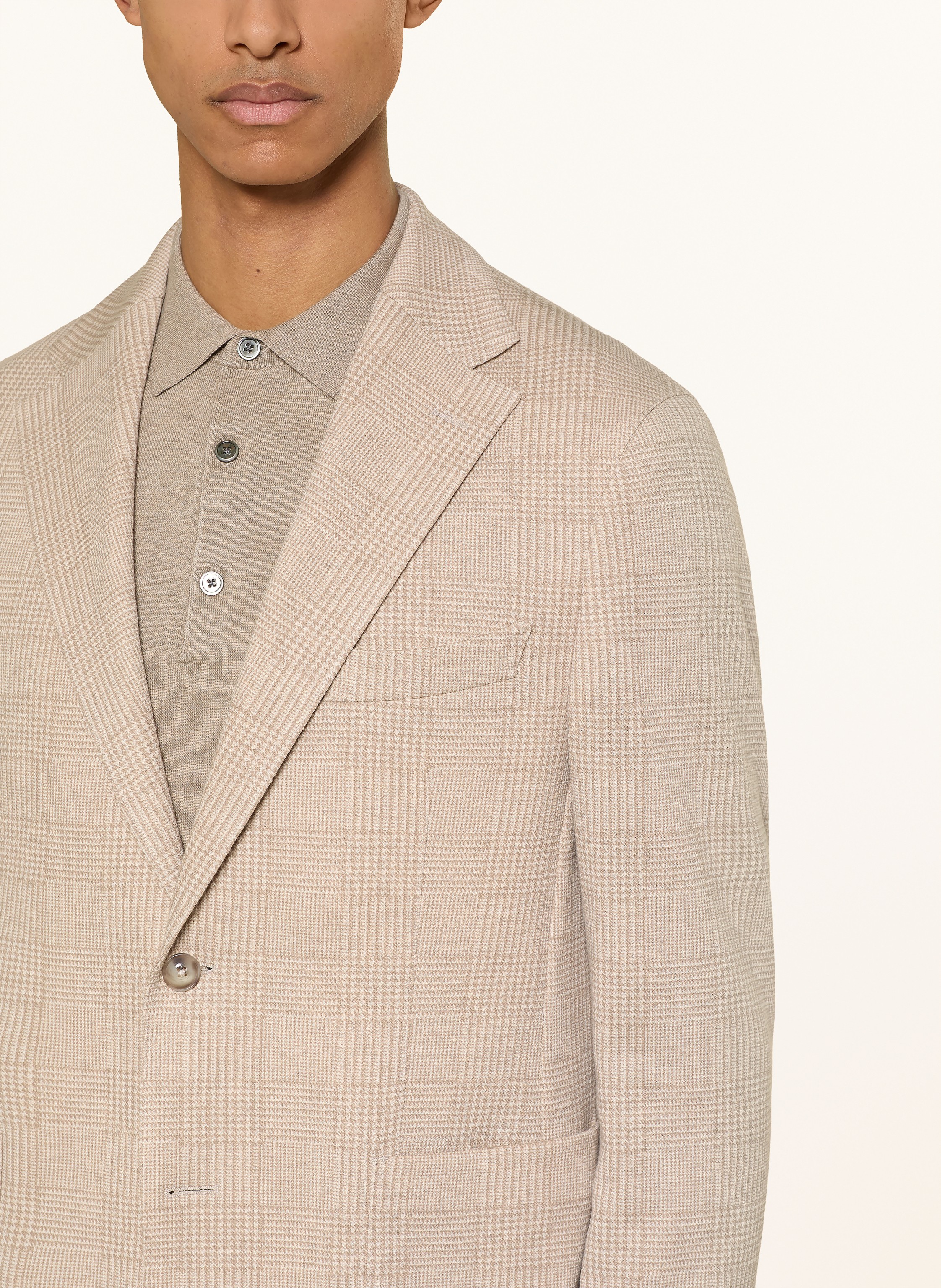 Thumbnail - Dressler Jerseysakko Extra Slim Fit beige