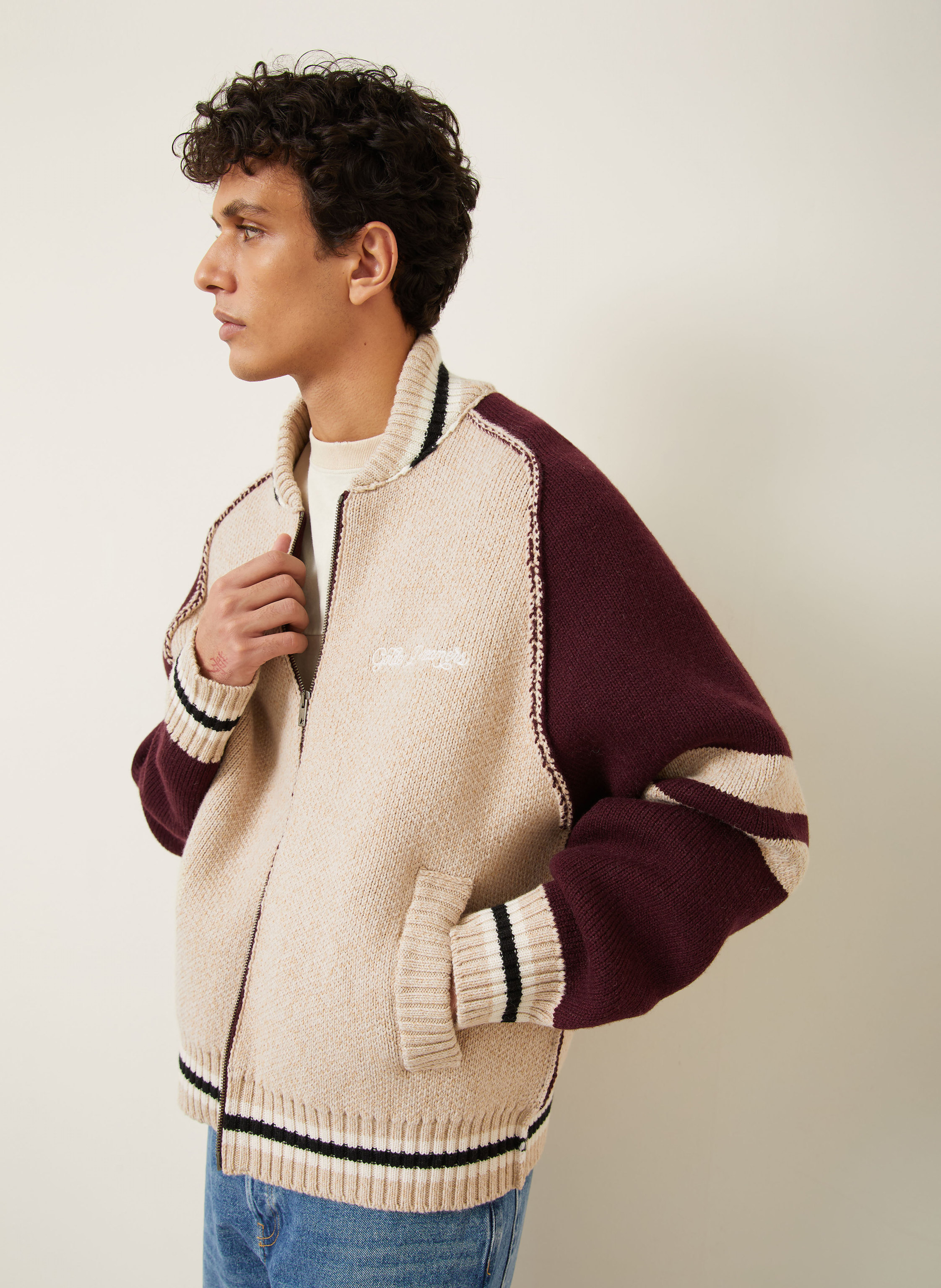 Thumbnail - Golden Goose College-Jacke Journey beige