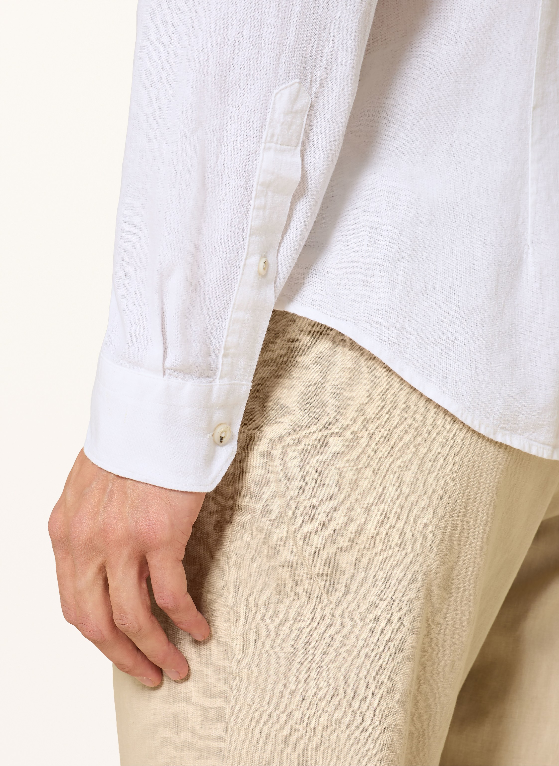 Thumbnail - Roy Robson Hemd Slim Fit Mit Leinen weiss