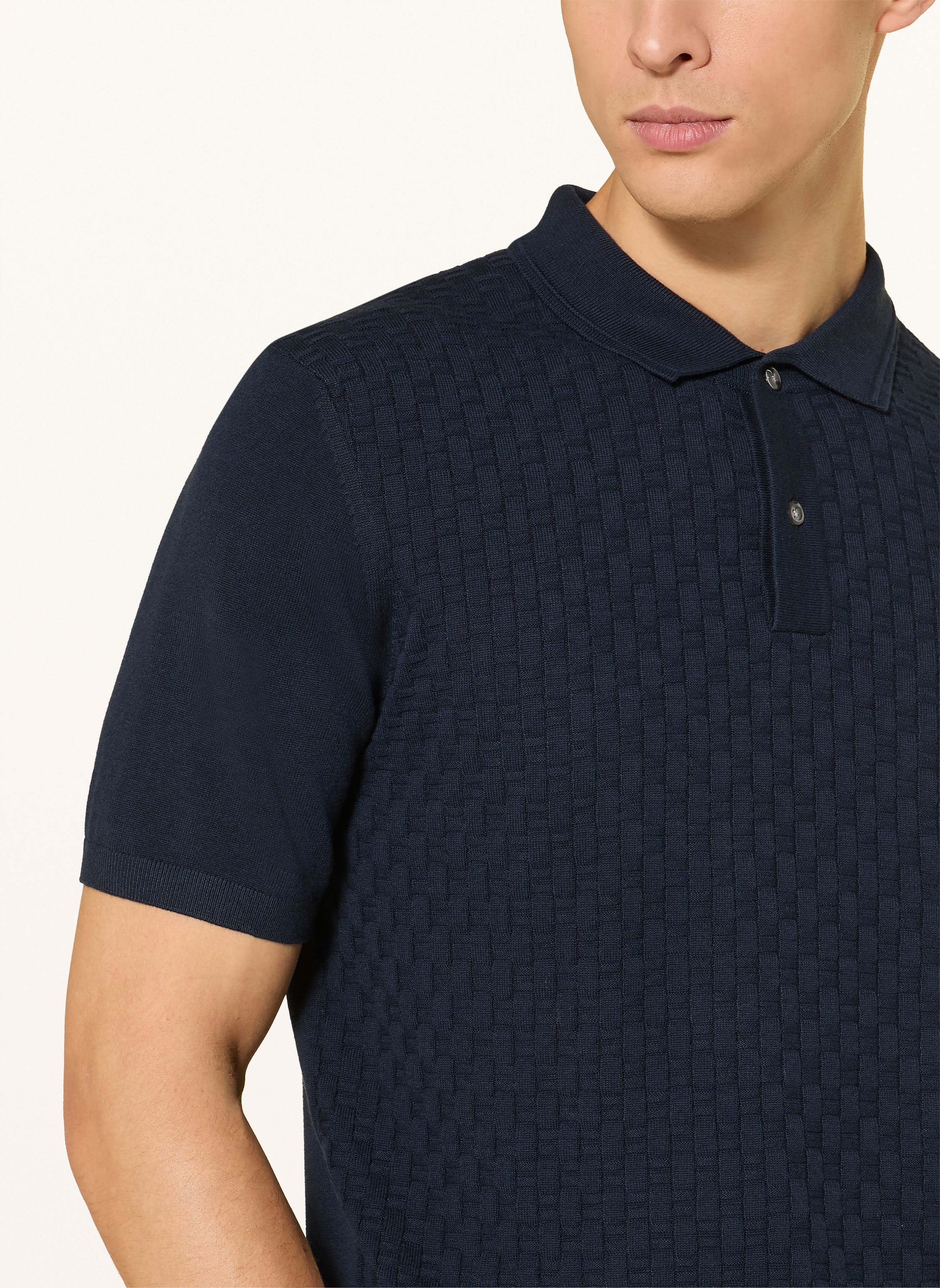Thumbnail - Roy Robson Strick-Poloshirt blau