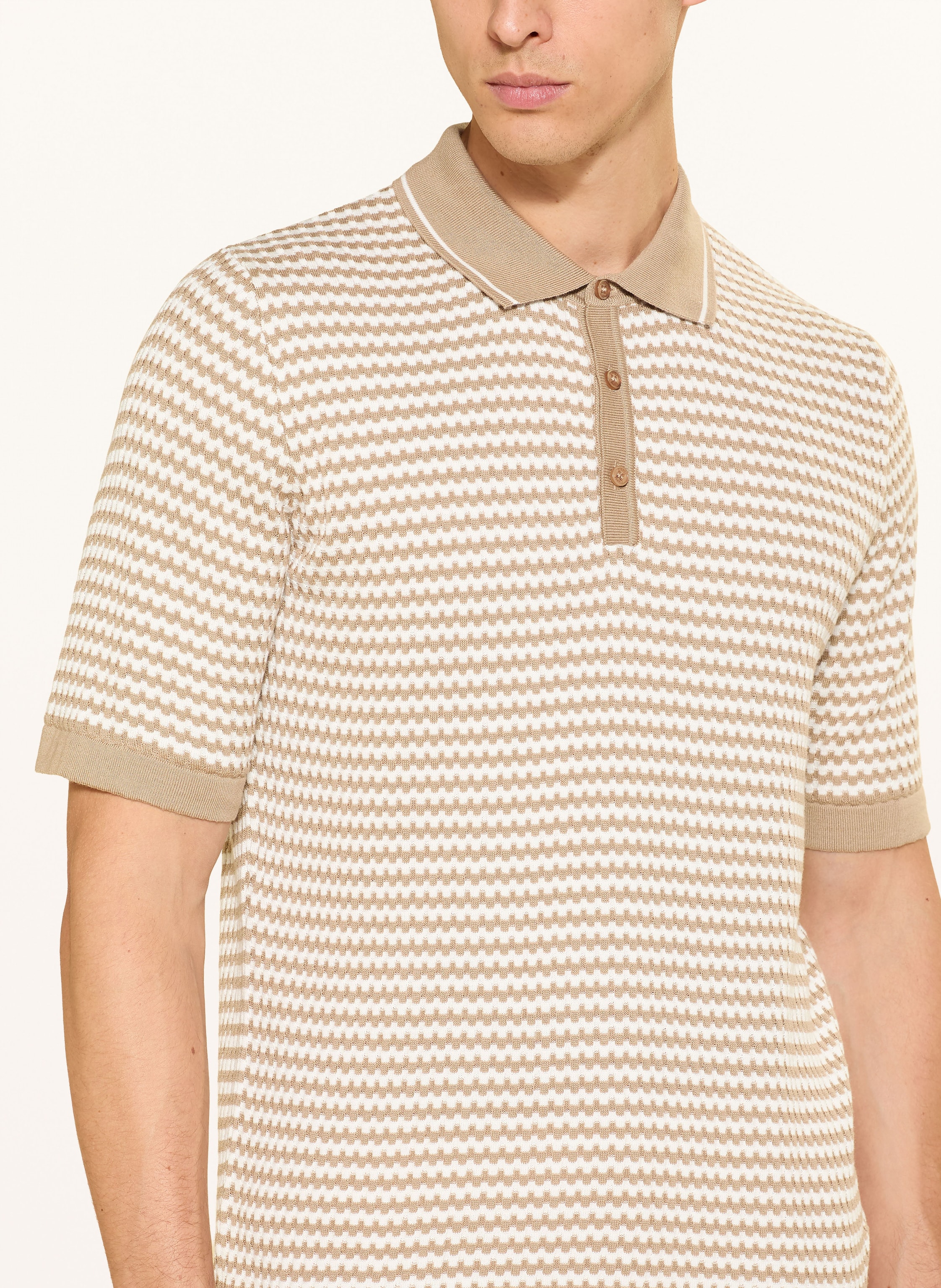 Thumbnail - Cinque Strick-Poloshirt Ciflavien beige