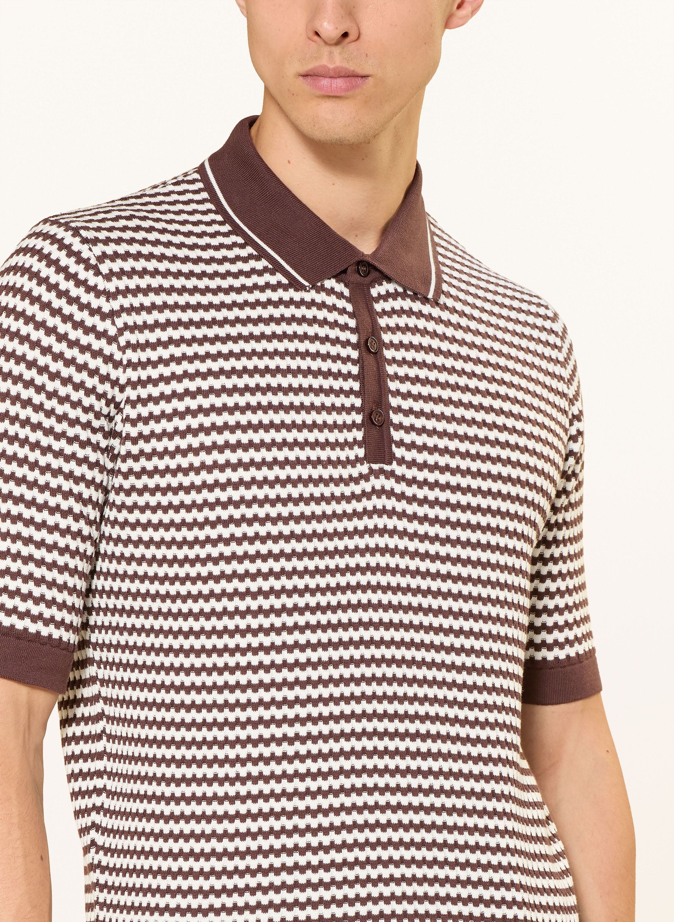 Thumbnail - Cinque Strick-Poloshirt Ciflavien braun