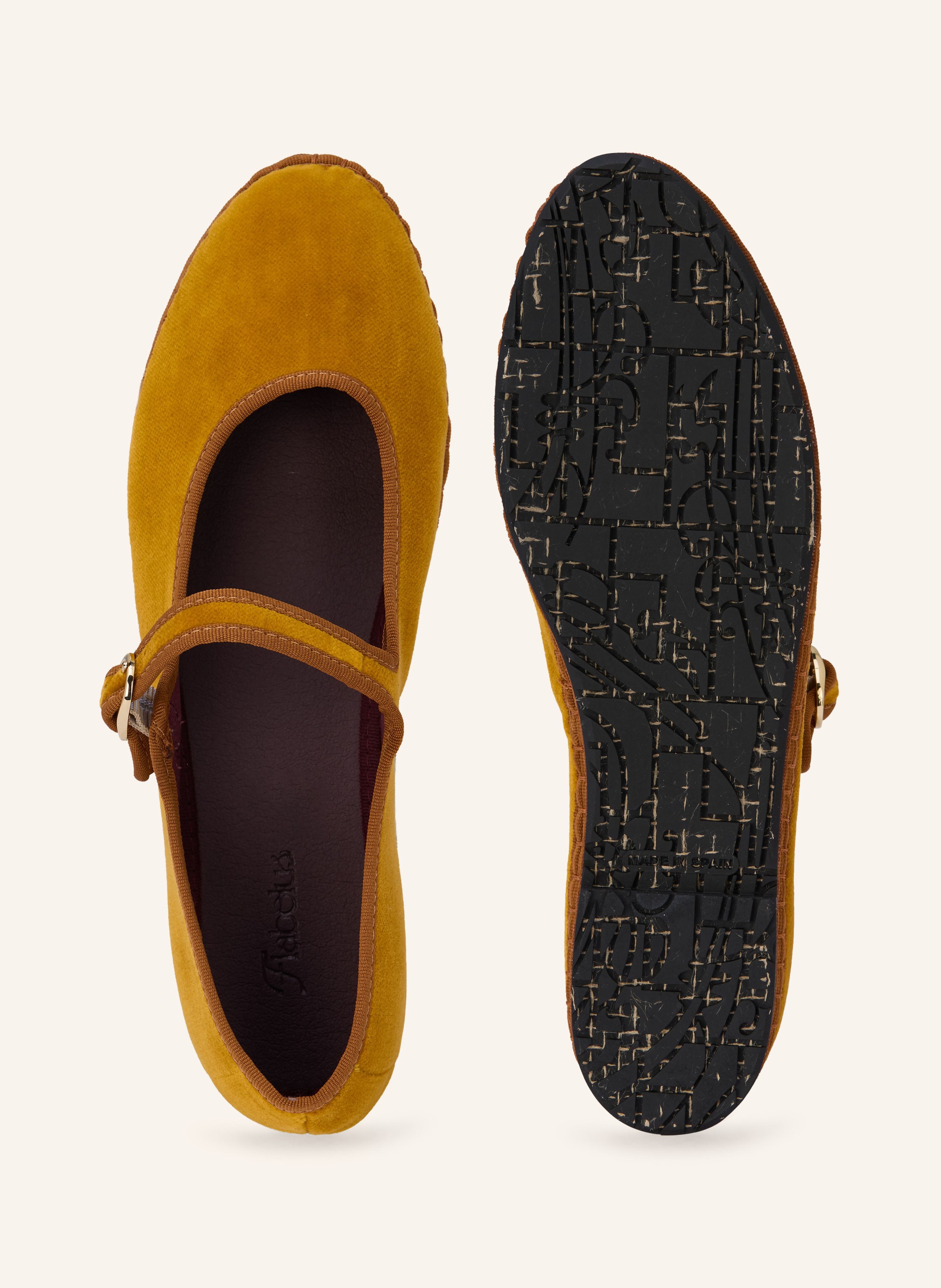 Thumbnail - Flabelus Mary-Jane-Ballerinas Amaranta gelb