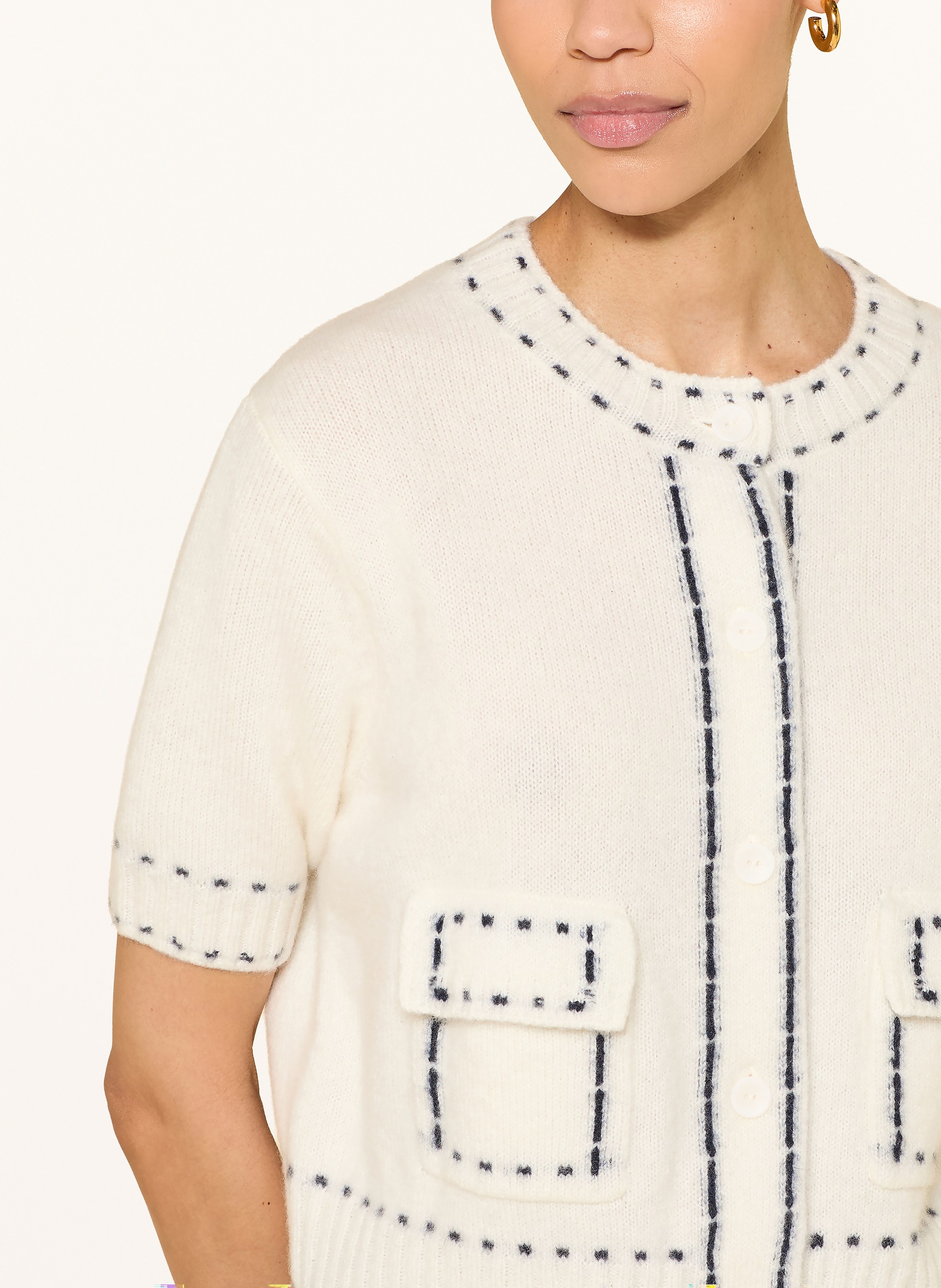 Thumbnail - Hemisphere Strickjacke Mit Cashmere weiss