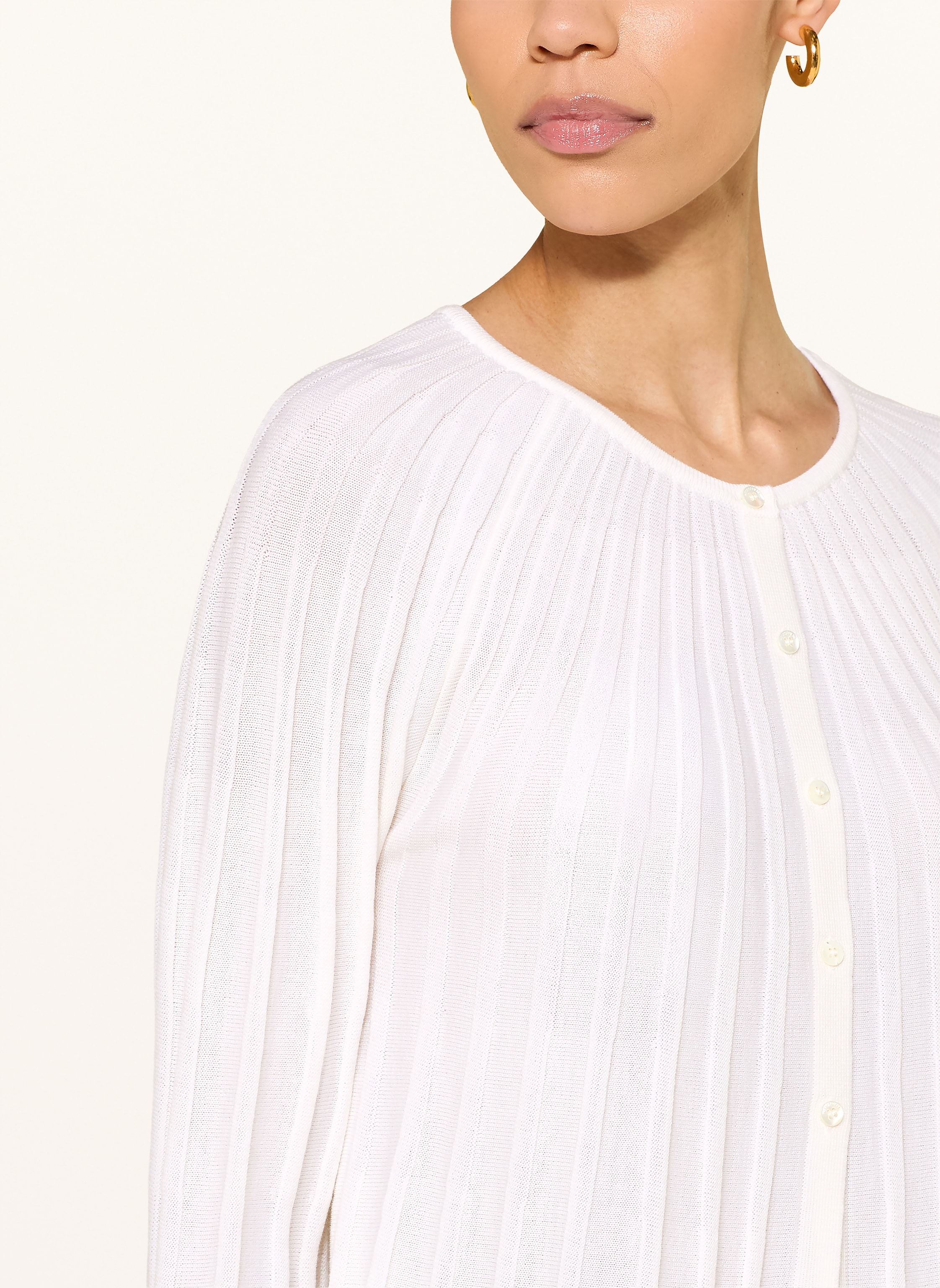 Thumbnail - Hemisphere Strickjacke Aus Merinowolle weiss