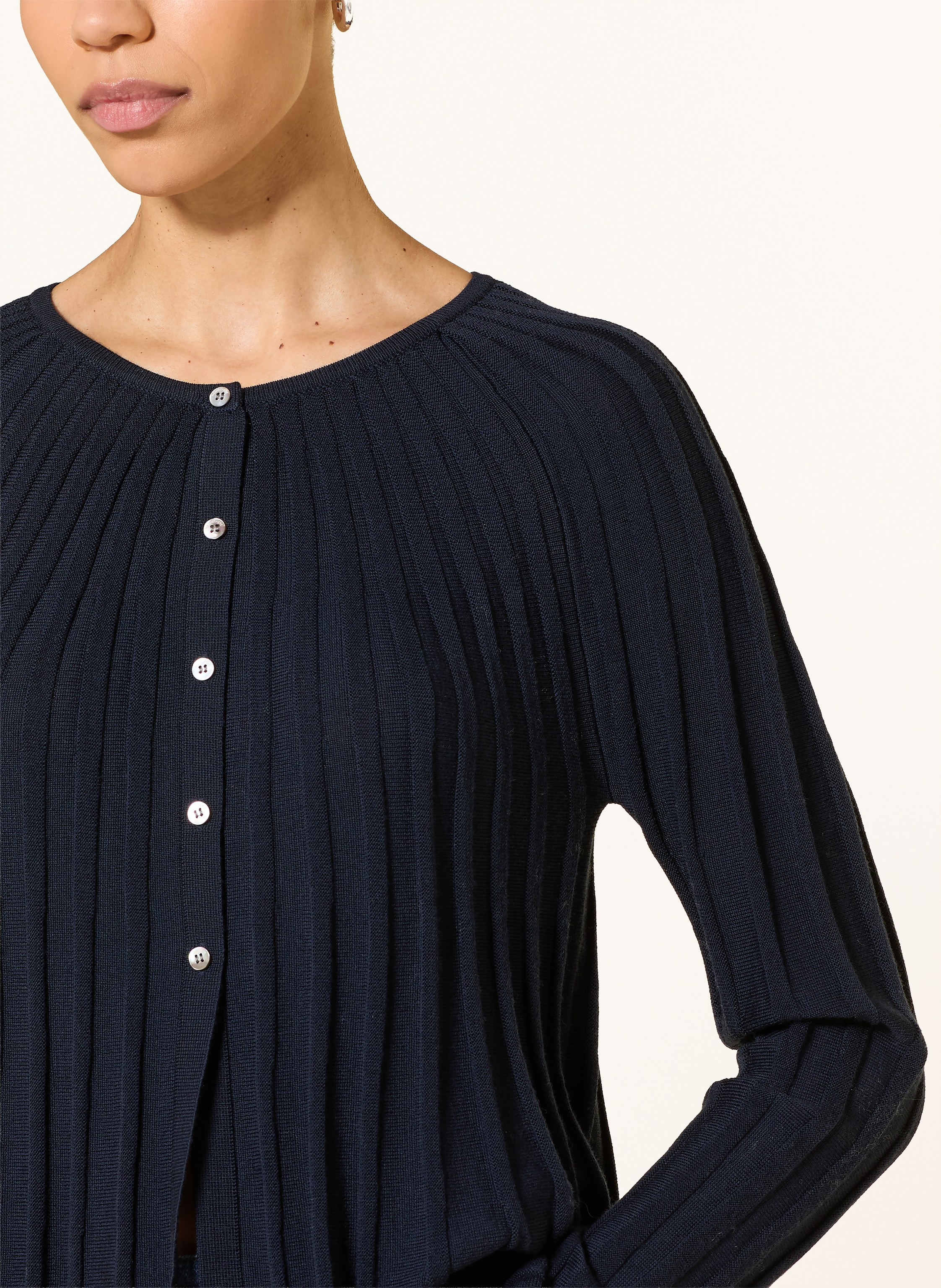 Thumbnail - Hemisphere Strickjacke Aus Merinowolle blau