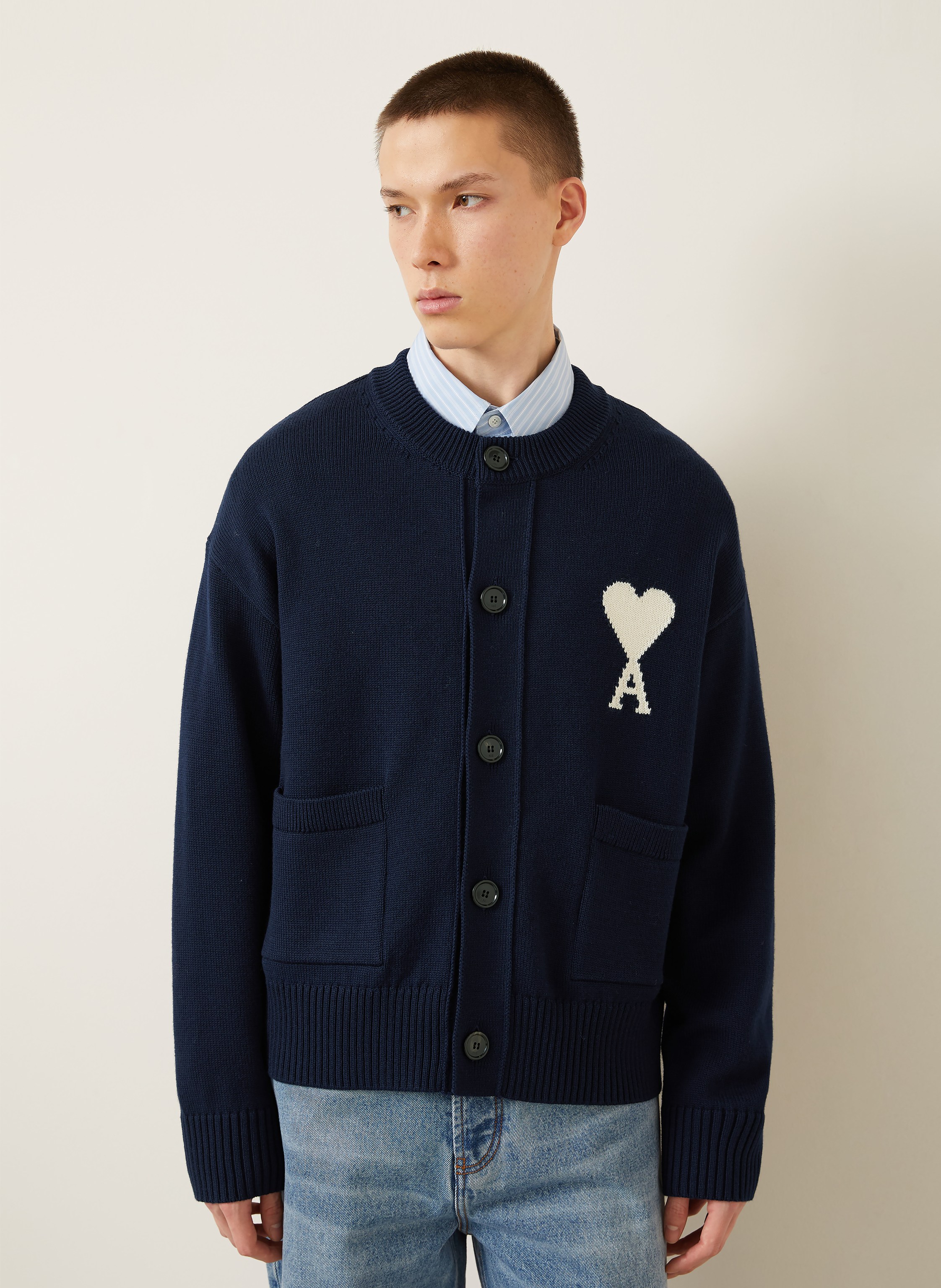 Thumbnail - Ami Paris Strickjacke blau