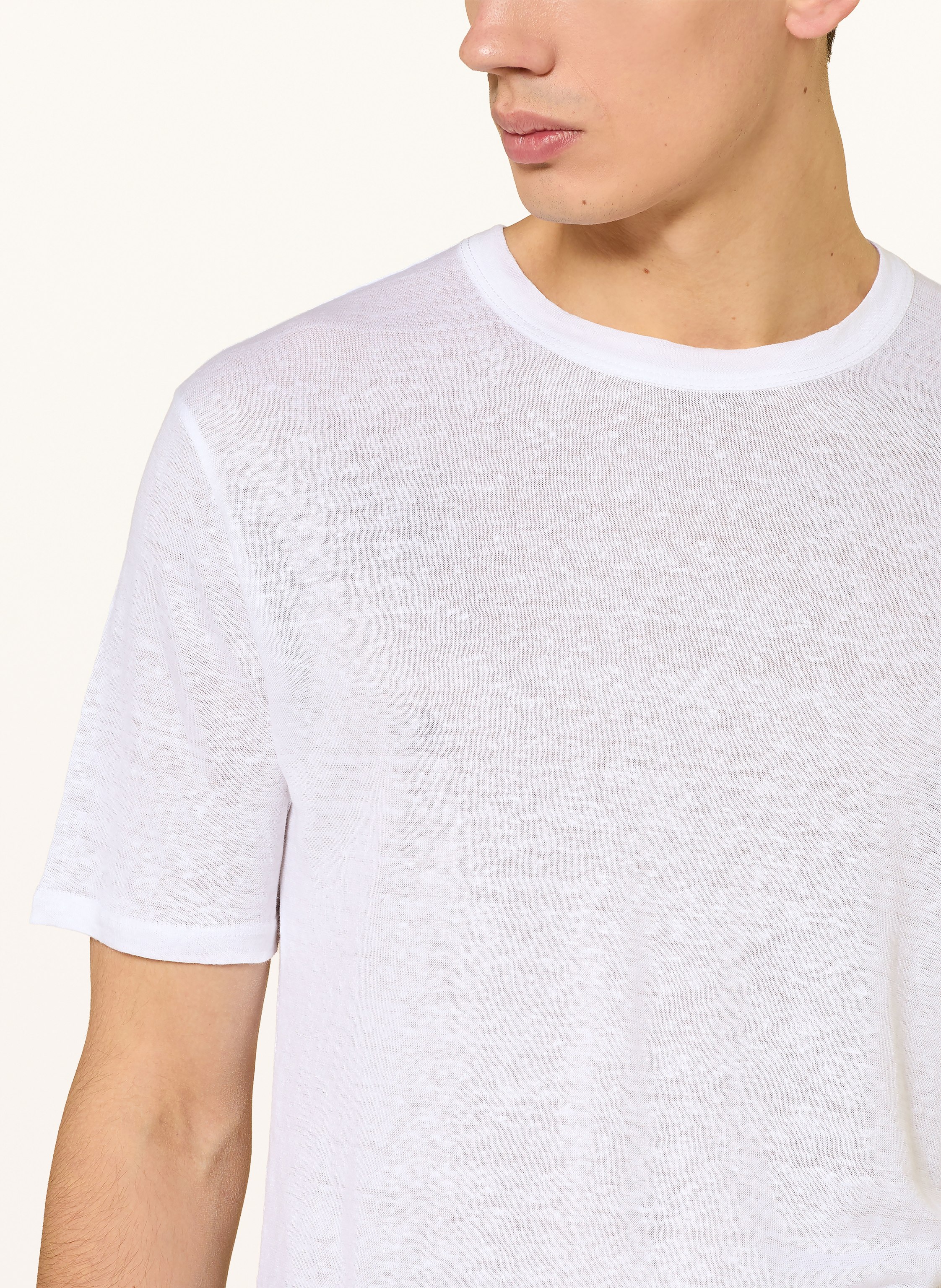 Thumbnail - Officine Générale T-Shirt Aus Leinen weiss