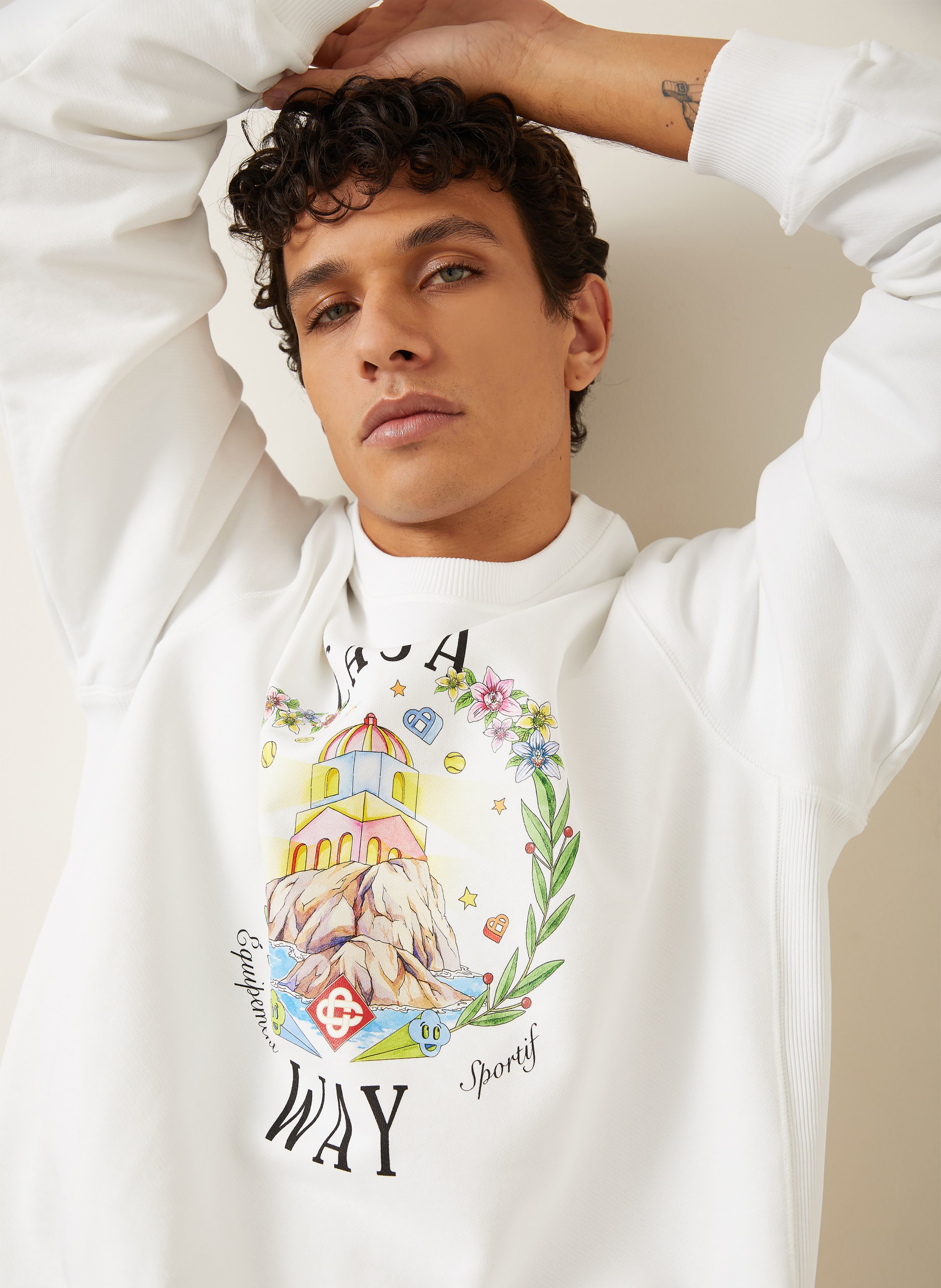 Thumbnail - Casablanca Sweatshirt Casa Way weiss