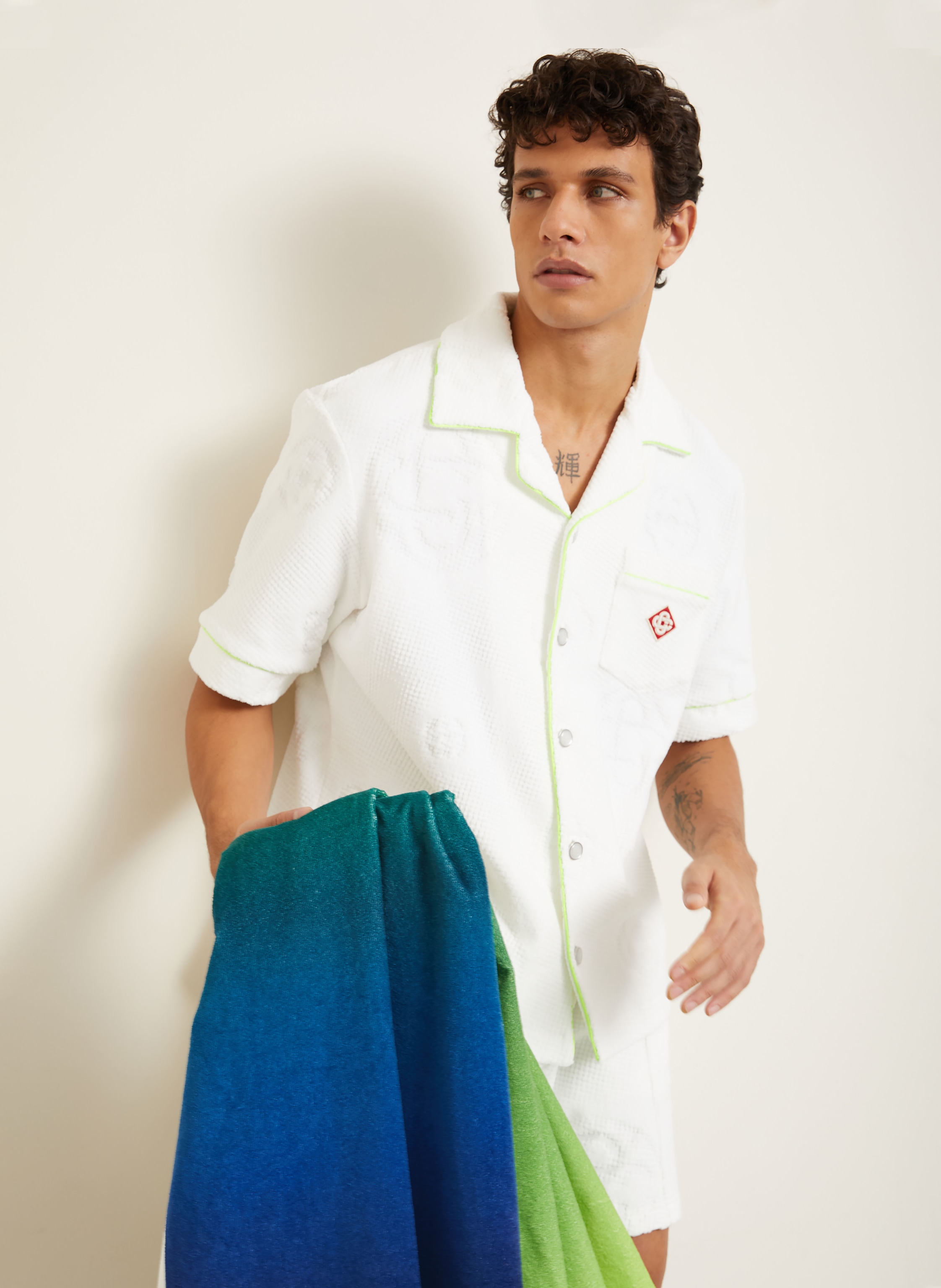 Thumbnail - Casablanca Resorthemd Comfort Fit Aus Frottee weiss