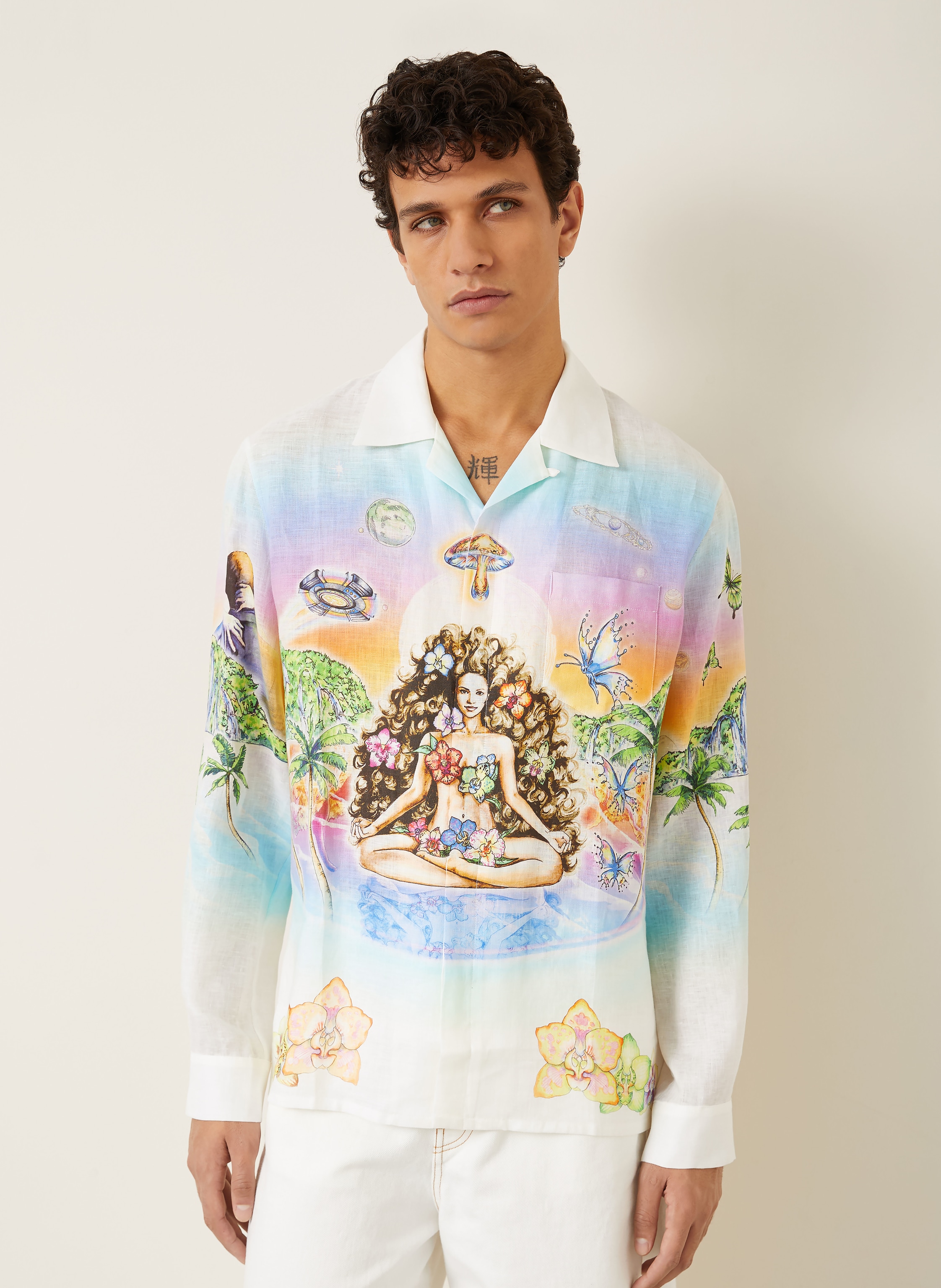 Thumbnail - Casablanca Resorthemd Innersense Relaxed Fit Aus Leinen weiss