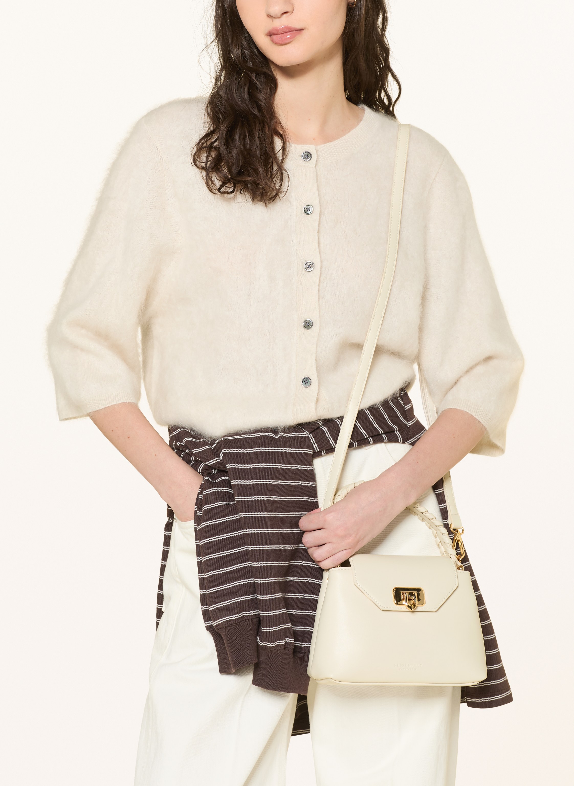 Thumbnail - Seidenfelt Handtasche Lilla Edet weiss