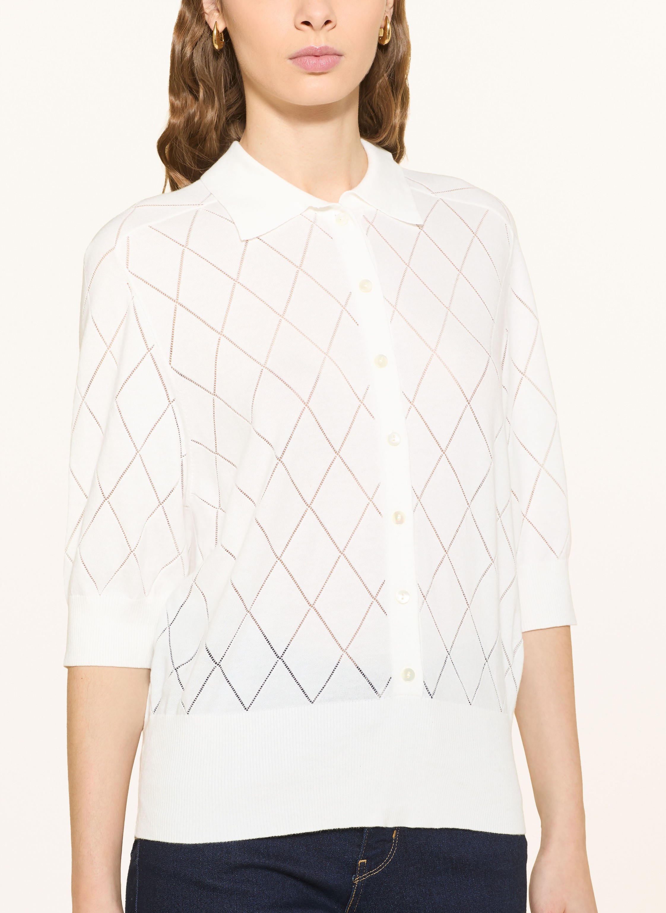 Thumbnail - Repeat Strick-Poloshirt weiss