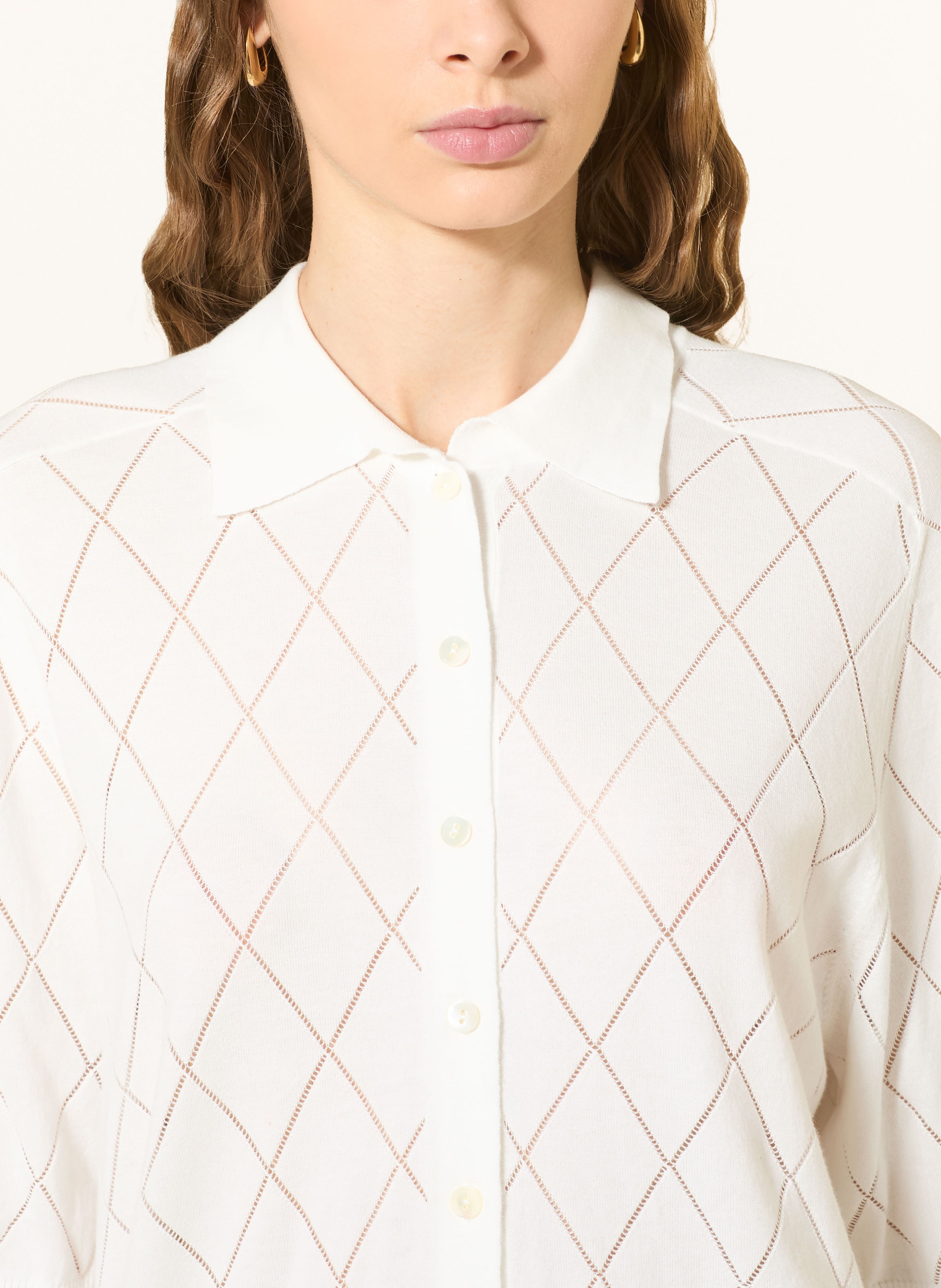 Thumbnail - Repeat Strick-Poloshirt weiss