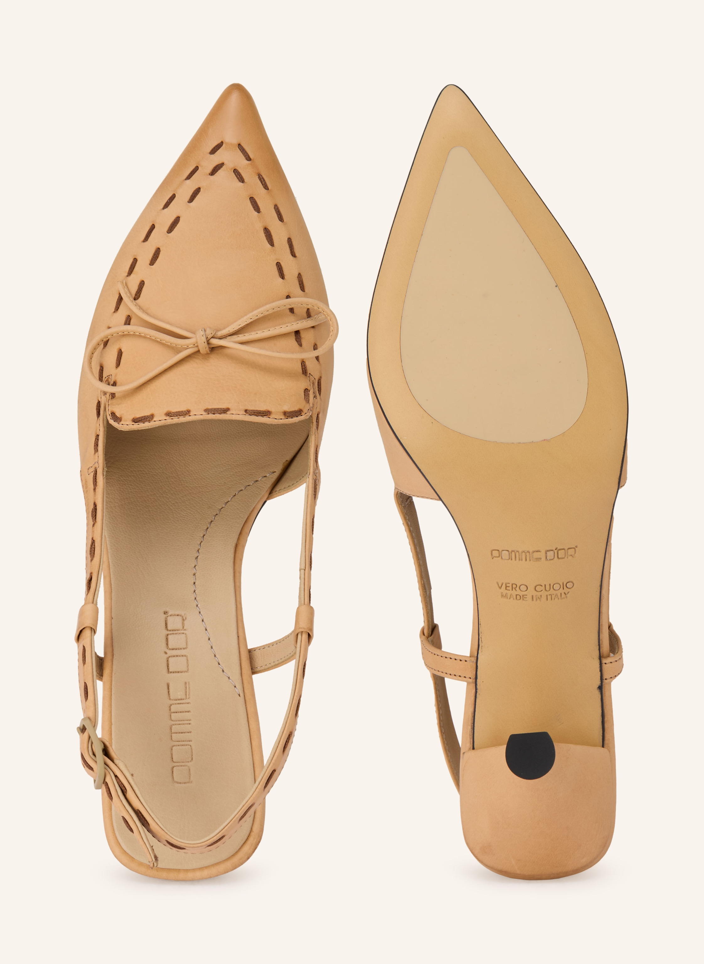 Thumbnail - Pomme D'or Slingpumps Henriette beige