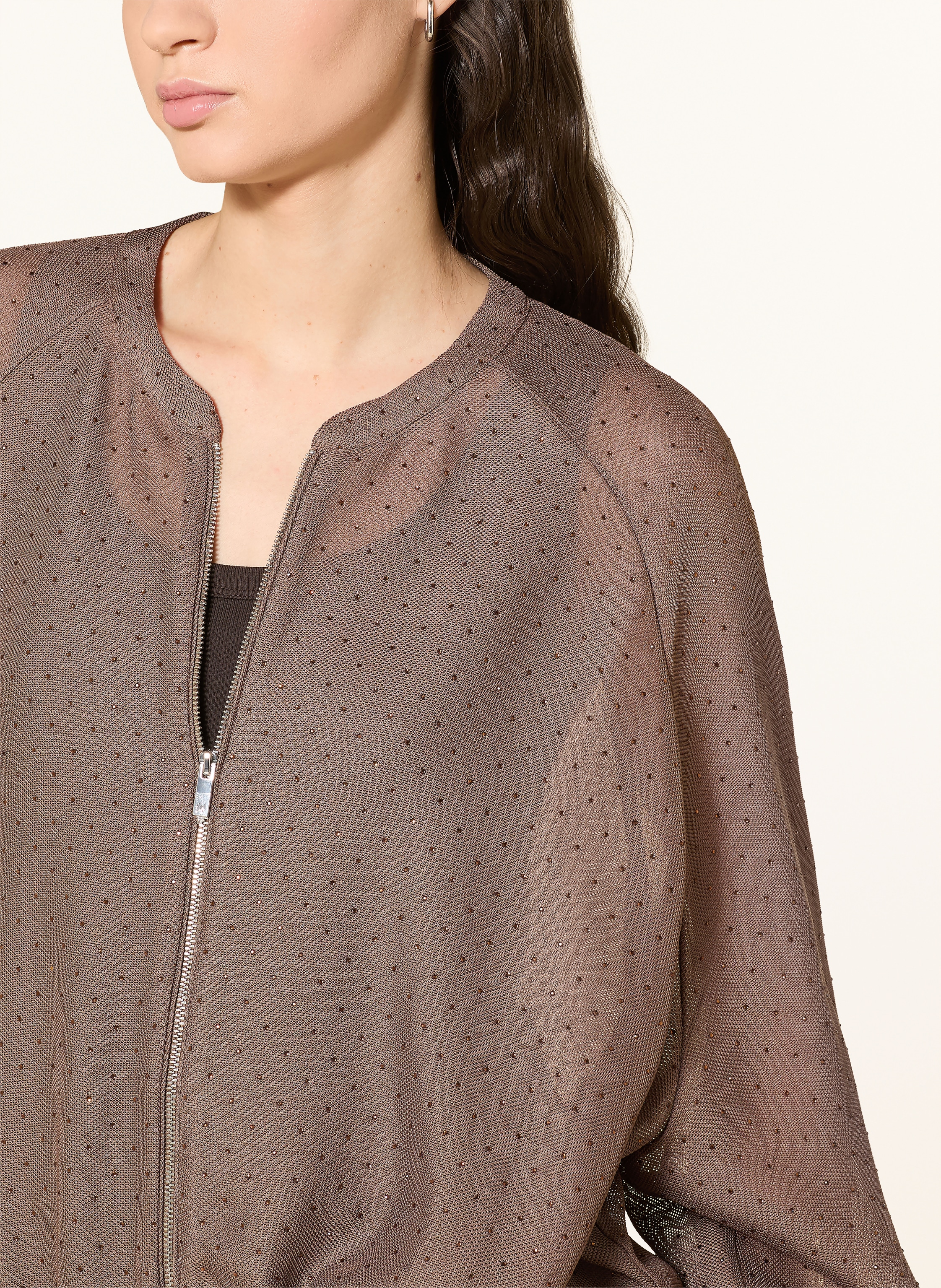 Thumbnail - Marella Blouson Mit Schmucksteinen braun