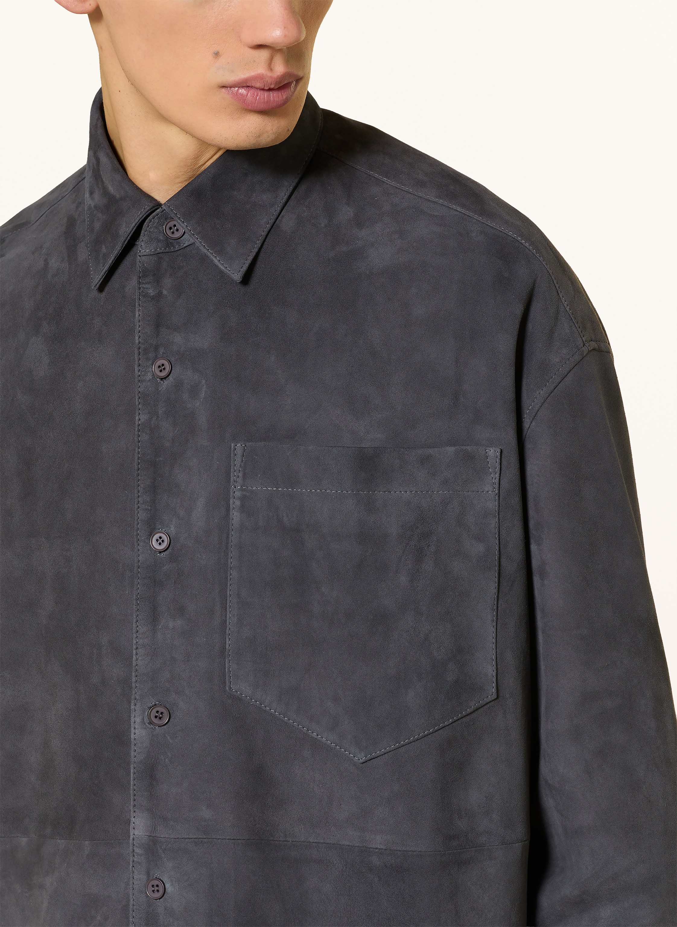 Thumbnail - Studio Seidensticker Leder-Overjacket Studio grau