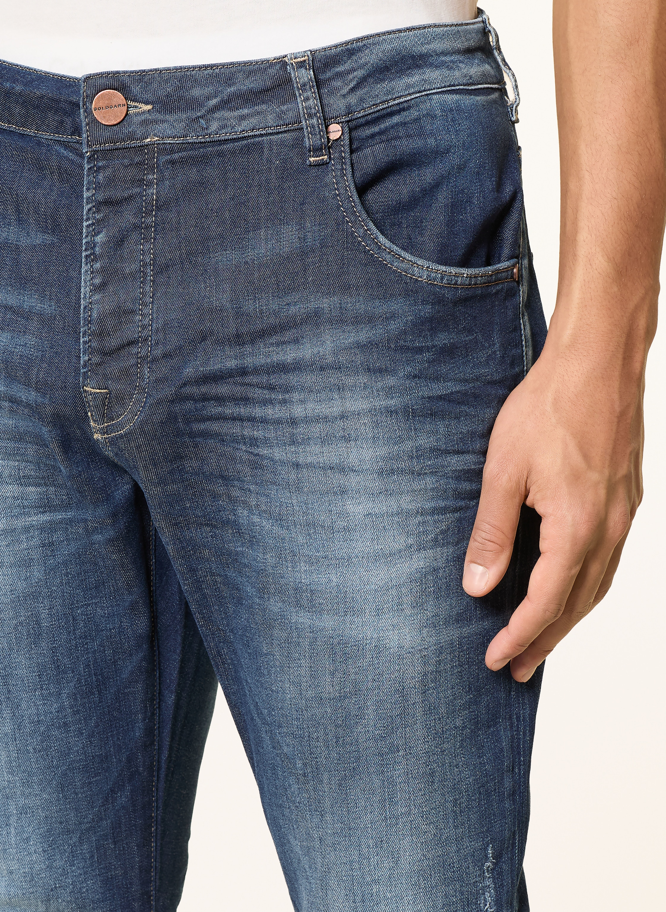 Thumbnail - Goldgarn Denim Jeans Neckarau Cropped Fit blau