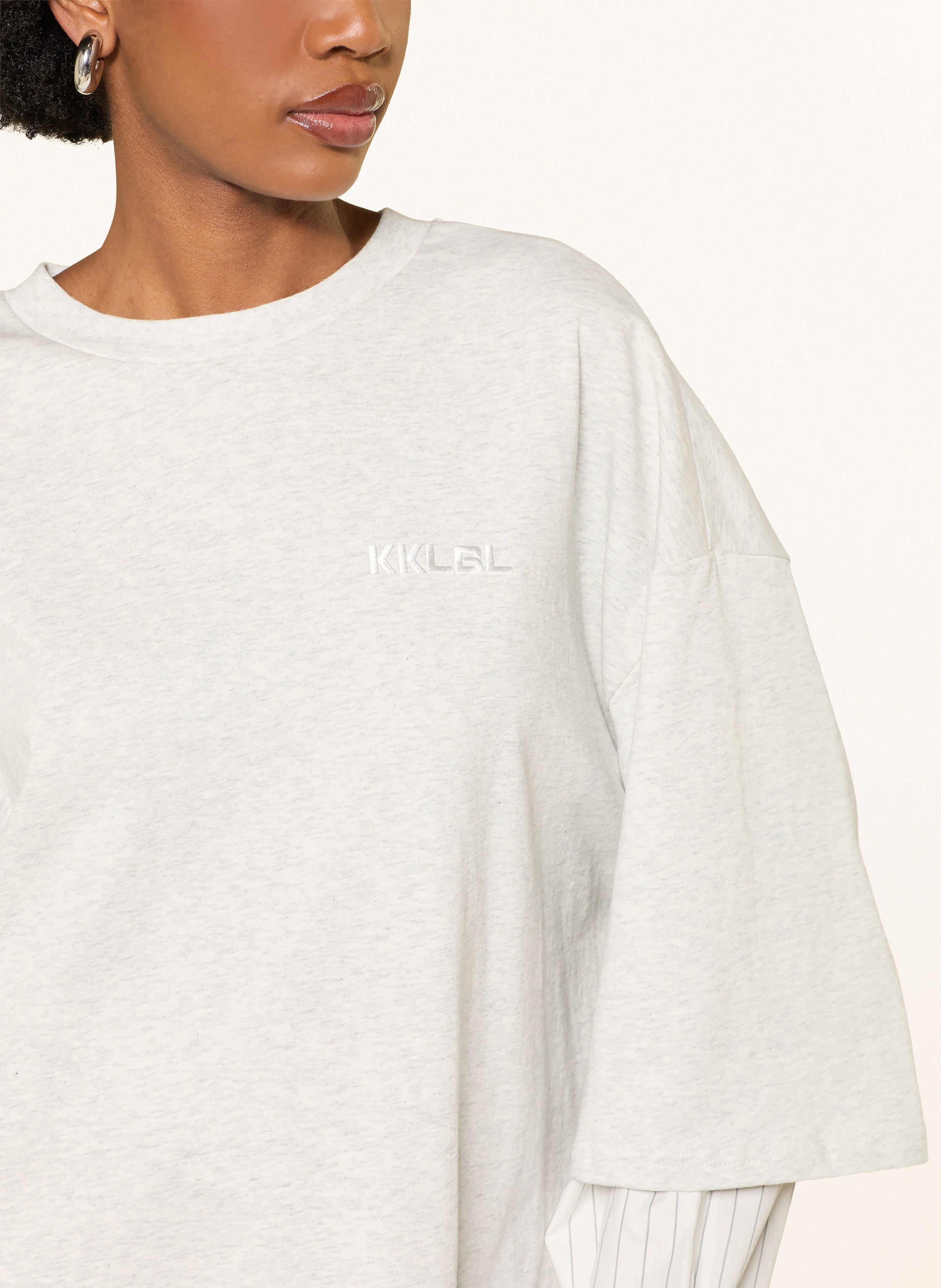 Thumbnail - Karo Kauer Oversized-Longsleeve Im Materialmix grau