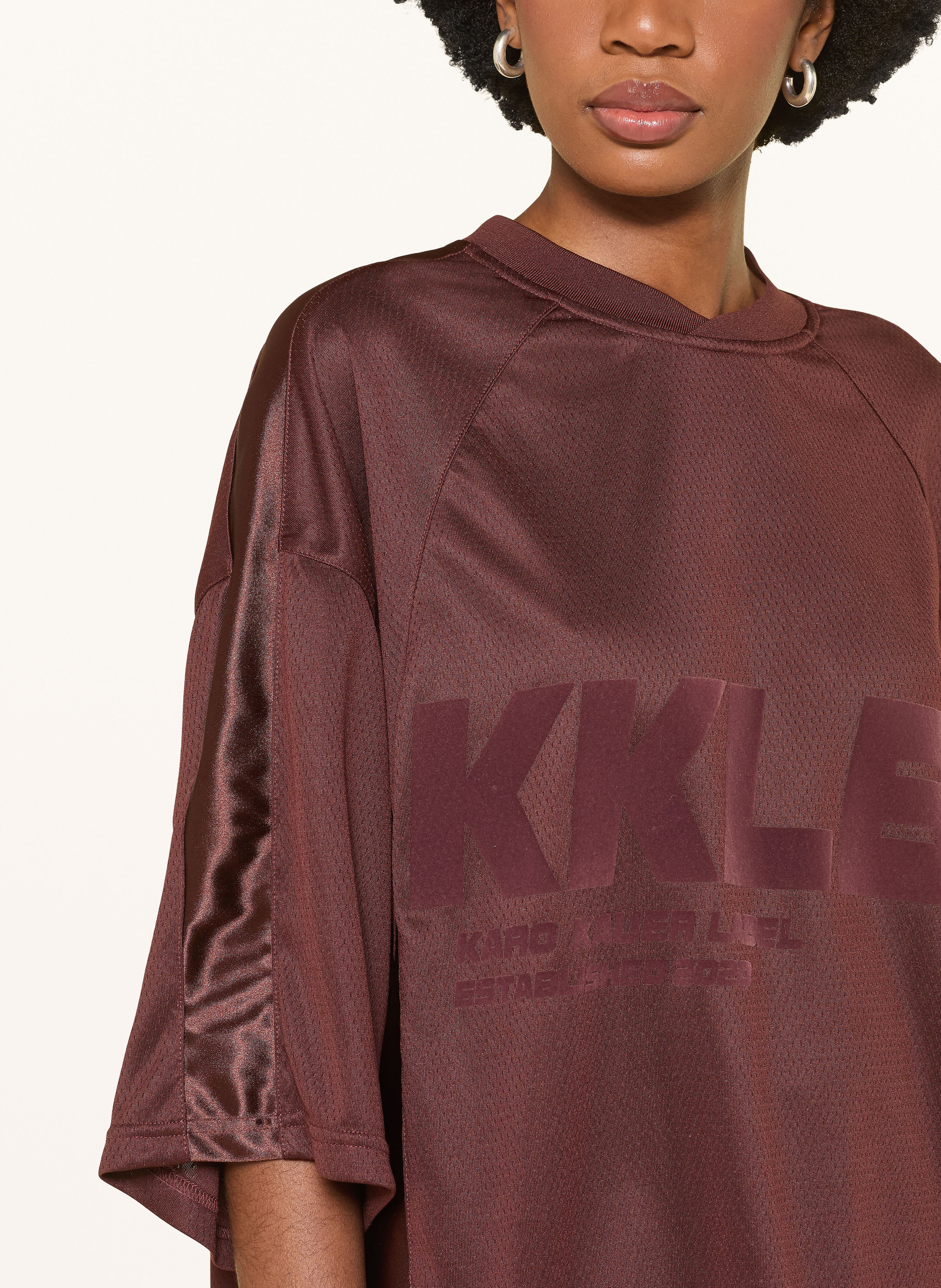 Thumbnail - Karo Kauer Oversized-Shirt Mit 3/4-Arm braun