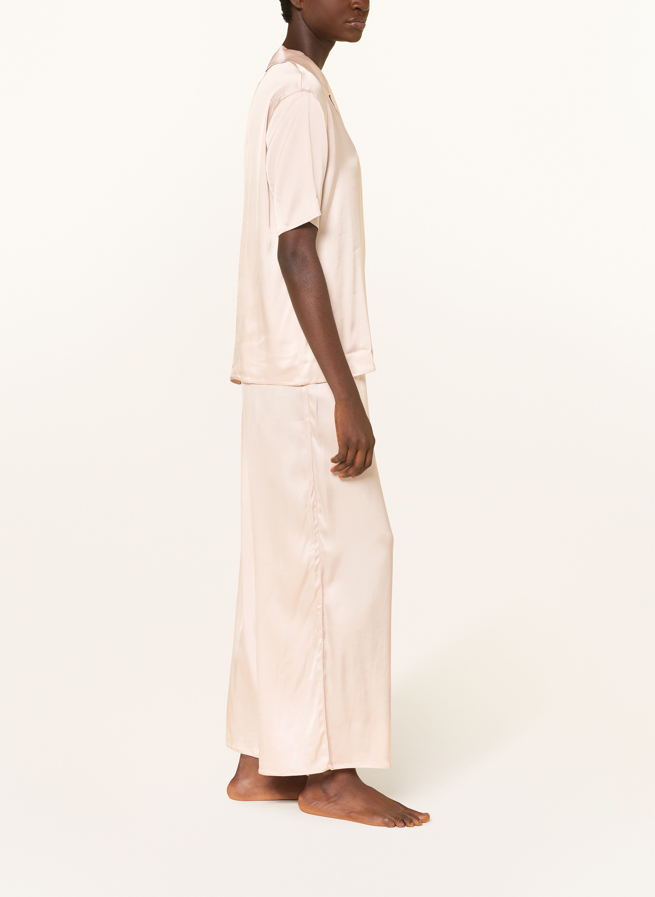 Thumbnail - Essenza Schlafhose Ida Uni Aus Satin rosa